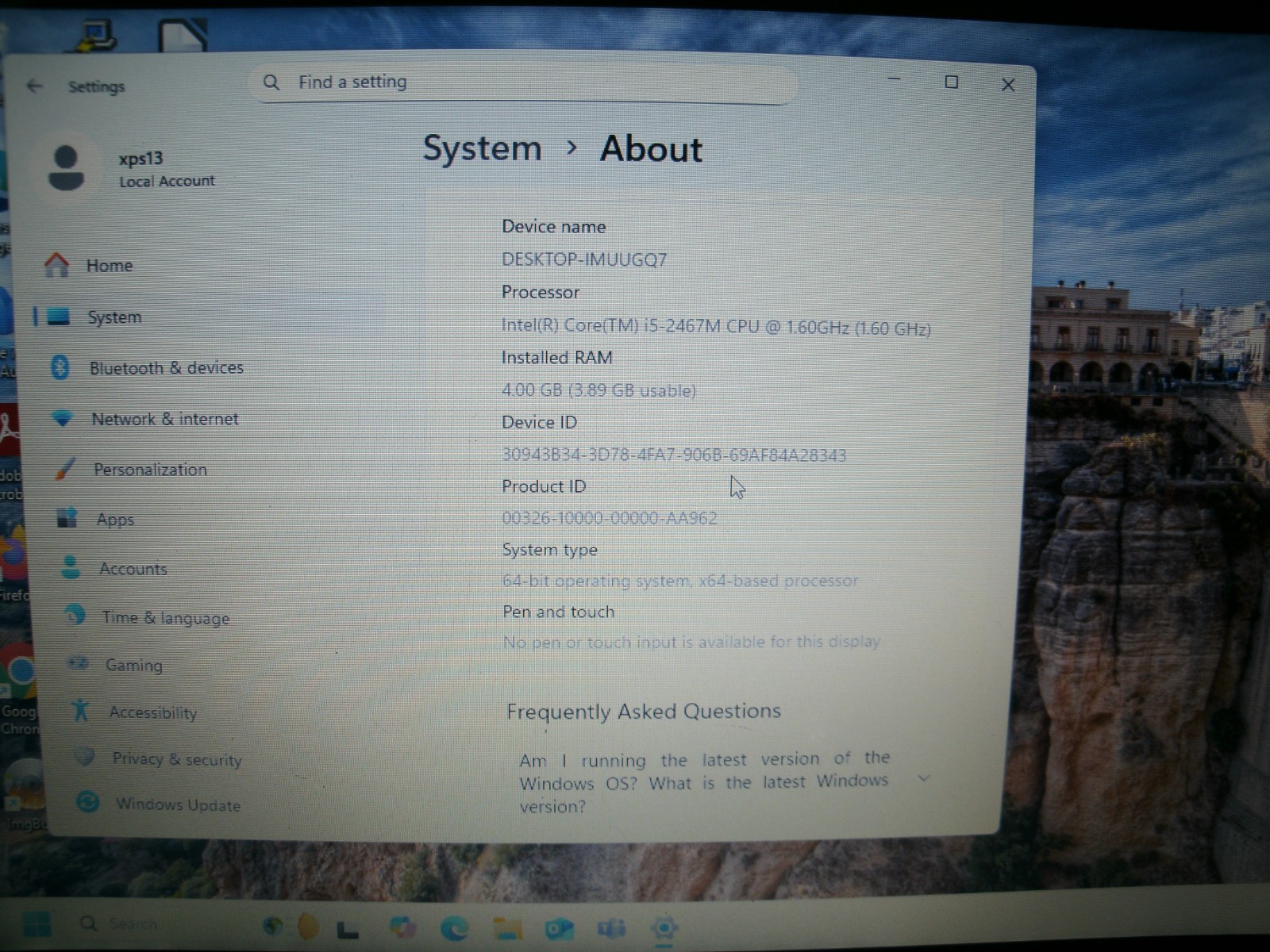 Dell XPS 13 L321X – HD – i5-2467M – 4GB RAM – 128GB SSD Windows 11 Home