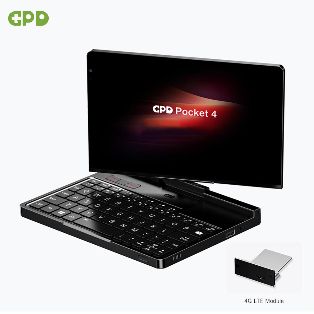 GPD Pocket 4 Mini PC Handheld PC AMD AI 9 HX370 32GB RAM+2TB SSD +4G LTE Modular