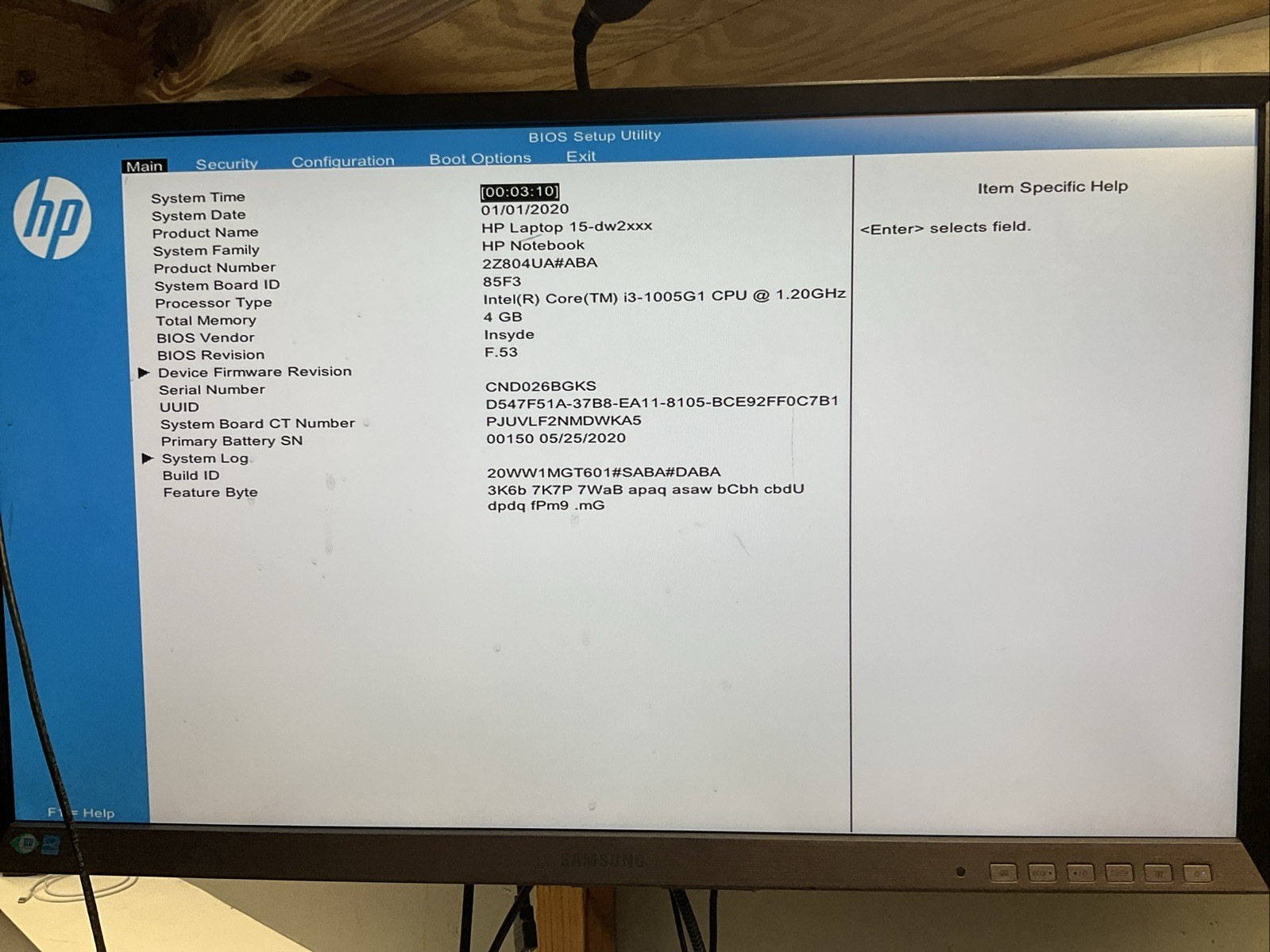 HP Laptop 15 / Intel Core i3 10th Gen / BIOS Unlocked / Parts Repair / C15