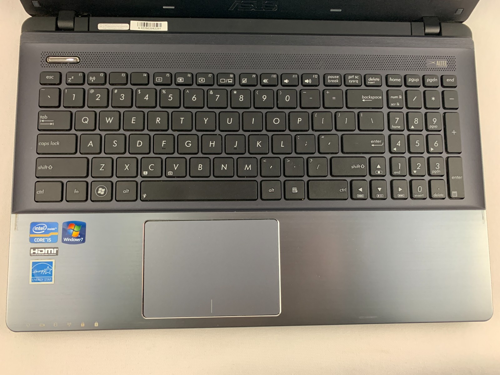 Asus U57A Laptop Intel Core i5-2450M 2.5GHz 6GB RAM 750GB HDD Win 7, New Battery