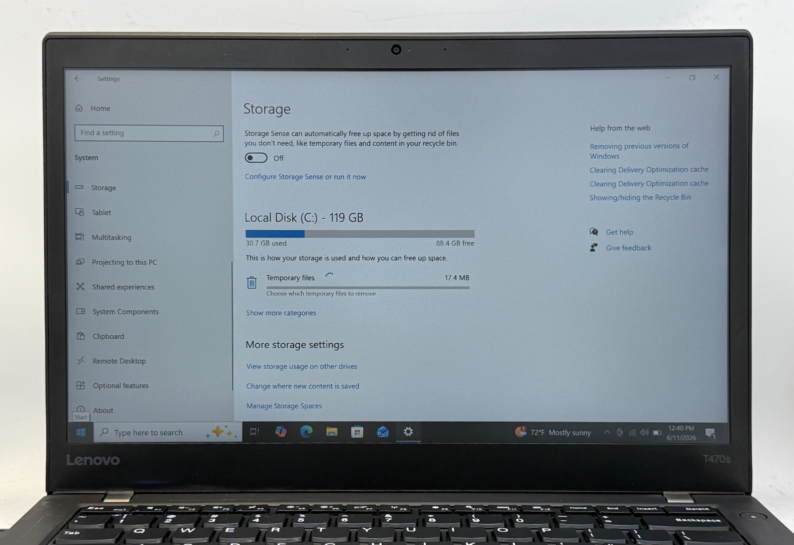 Lenovo Thinkpad T470s i5-7200u 2.5GHz 8GB RAM 128GB SSD