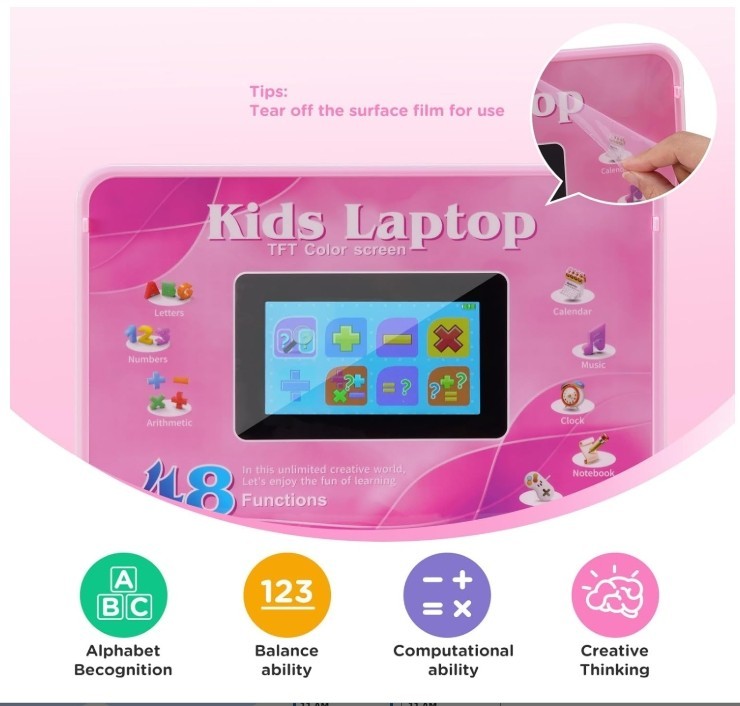 Kids Laptop, Educational Color Screen Laptop with 48 Learning Modes