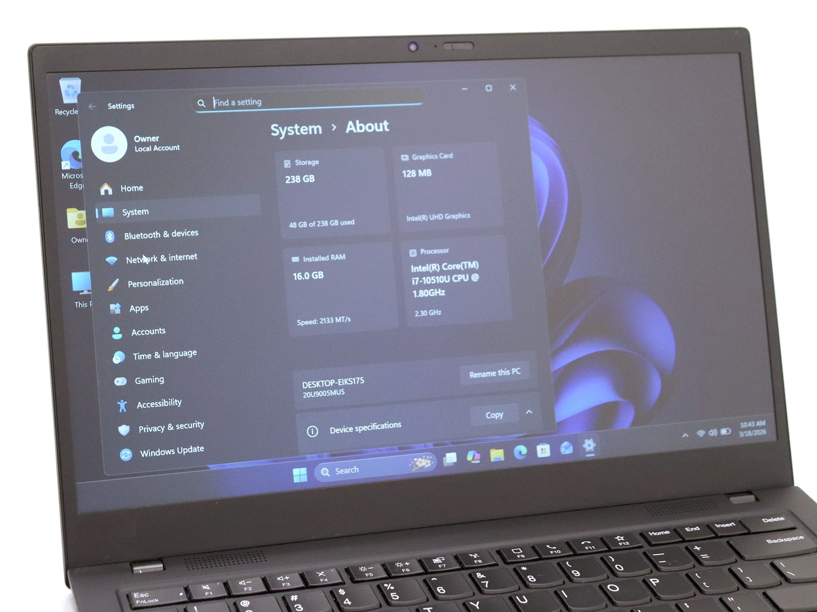 Lenovo ThinkPad X1 Carbon Gen 8 14.0″ FHD Intel i7-10510U 16GB 256GB NVMe W11P