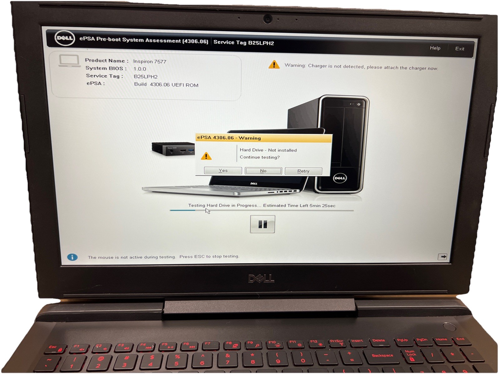 Dell Inspiron 15 Gaming 7577 / i5-7300HQ/ 16GB/ No SSD/GeForce GTX 1050/W11