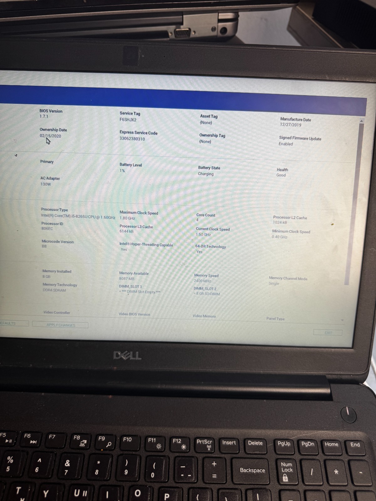 Dell Latitude 3500 Core i5-8265U, 8GB RAM 15.6″ Laptop *READ #6158