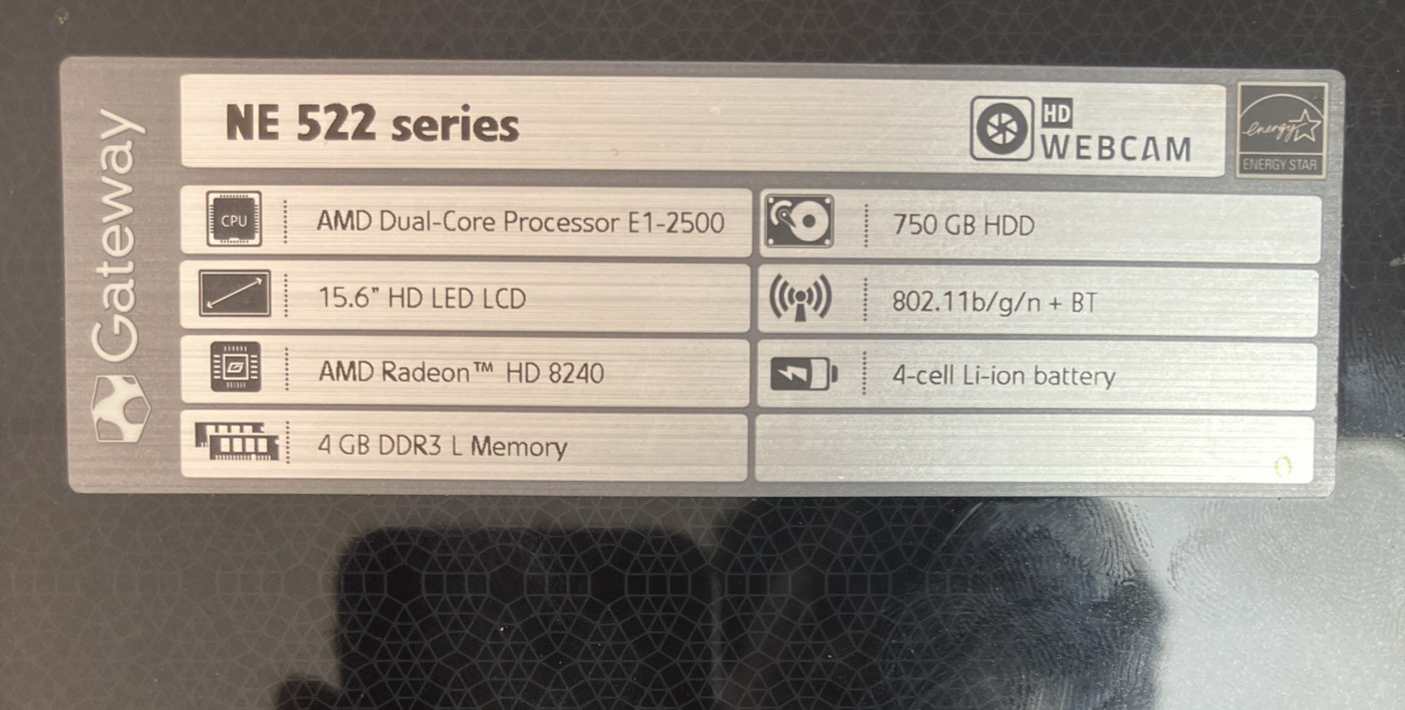 Gateway NE522 Series Laptop 15.6 AMD E1