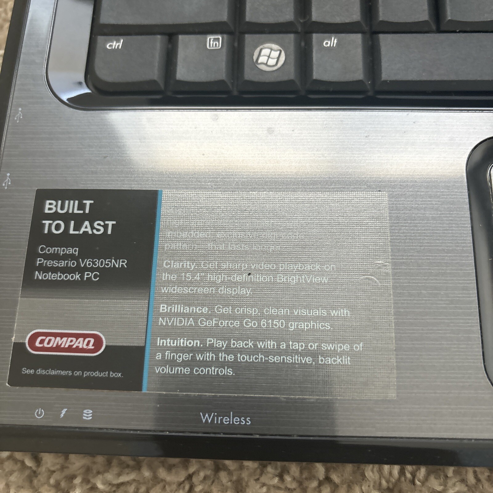 HP Compaq Presario V6000 V6444US 15″ [AS IS] Intel Centrino- JZ