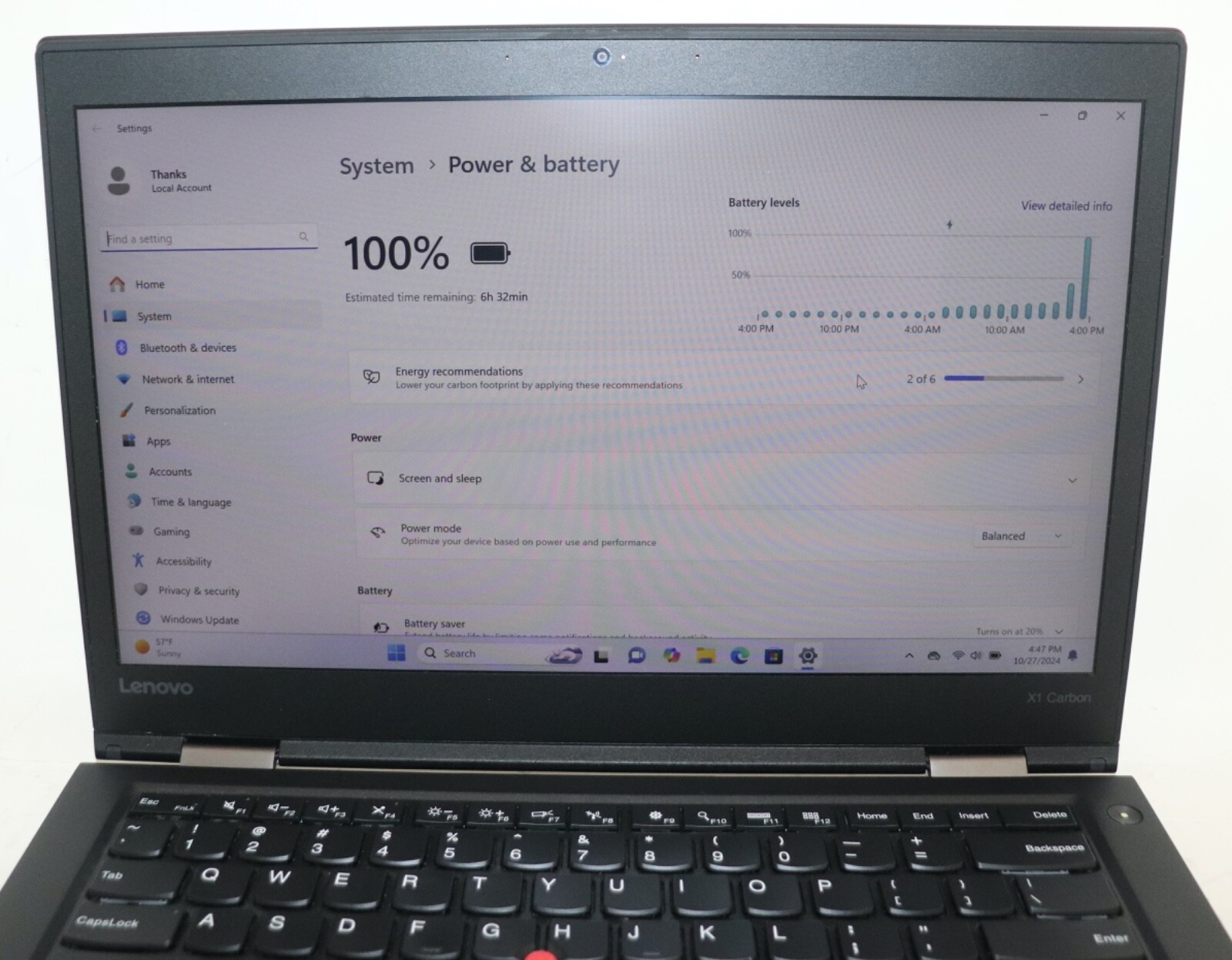 Lenovo ThinkPad X1 Carbon|Core i7@2.50GHz|8GBRAM|512GBSSD|WIN 11 Prof|Webcam|
