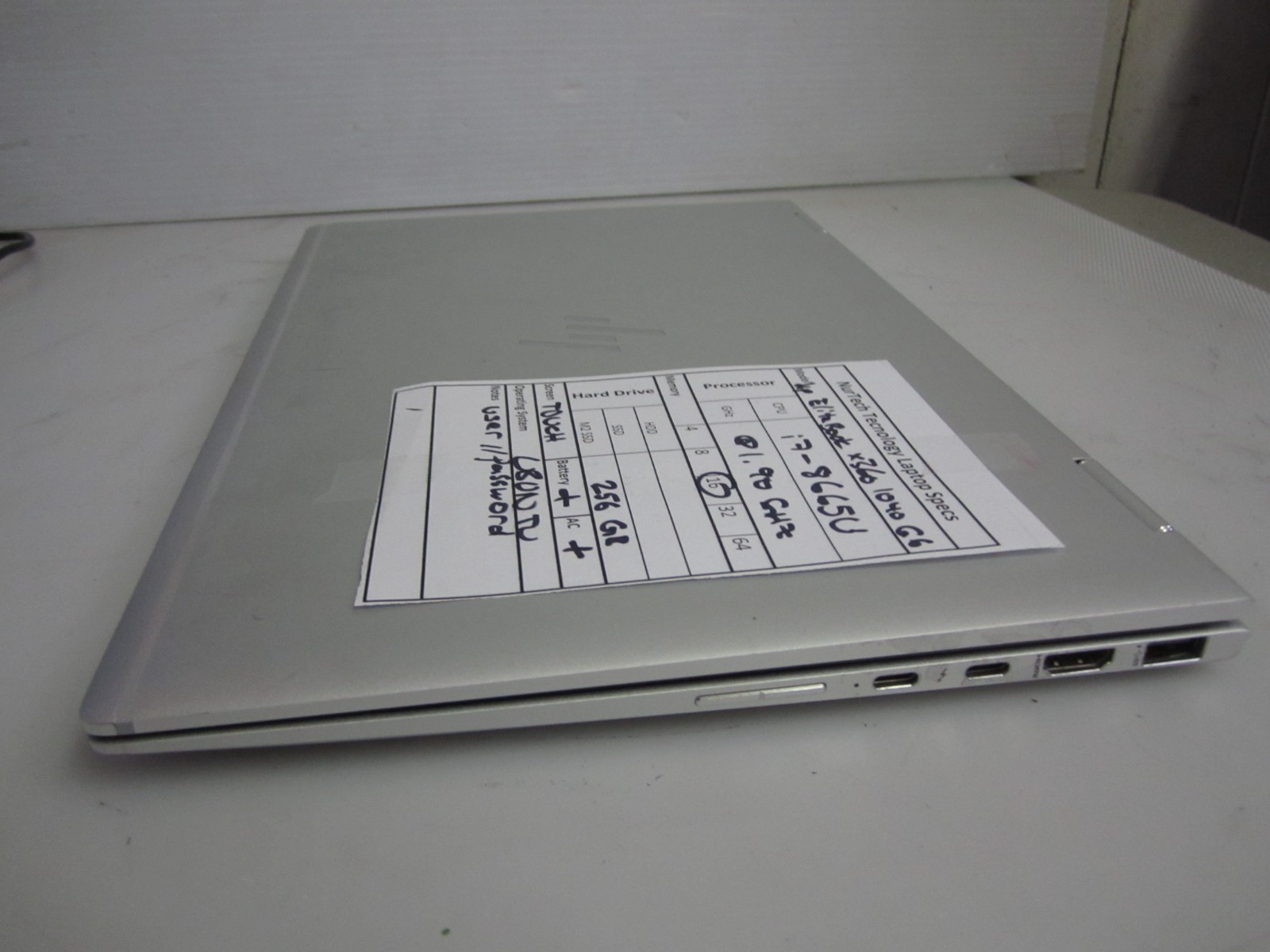 HP EliteBook X360 1040 G6 i78665U 1.90GHZ 16GB 256GBM2SSD Laptop UBUNTU +AC READ