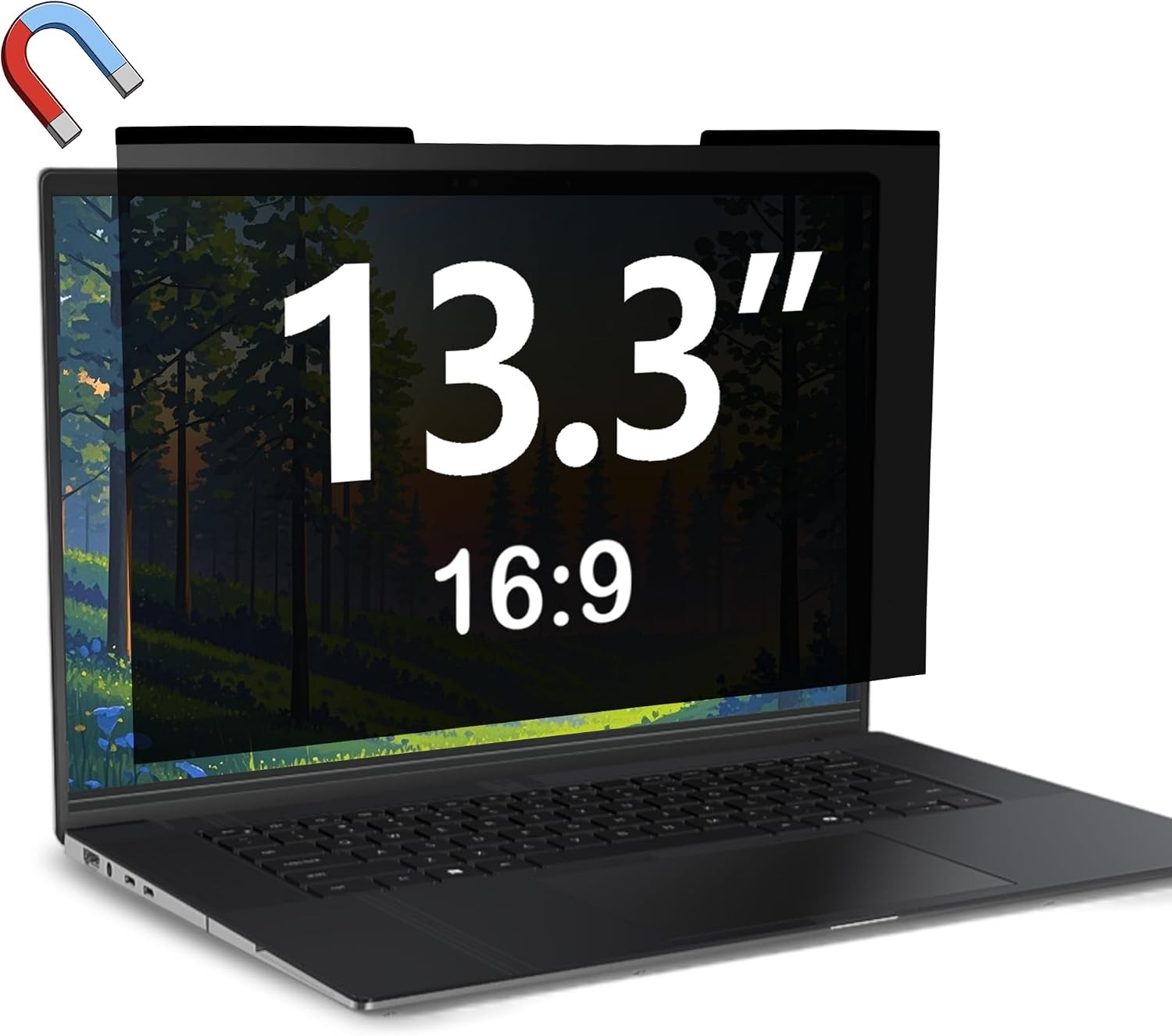 Removable Magnetic Privacy Screen for 13.3″ Laptop, 16:9 Monitor Anti-Glare Shie