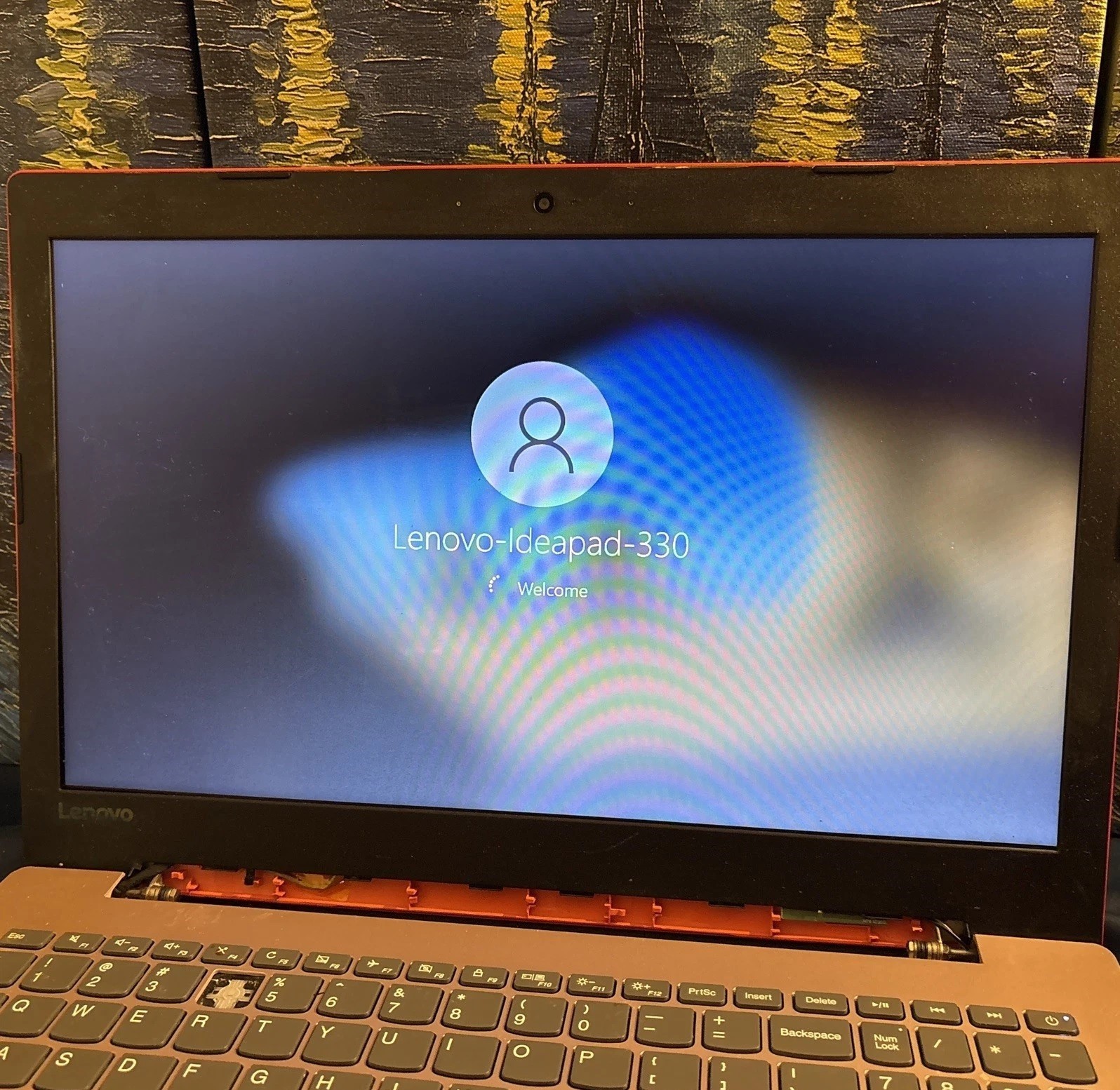 red Lenovo laptop Idea pad 330-15ikb 8 GB RAM, read issues, microsoft arc mouse