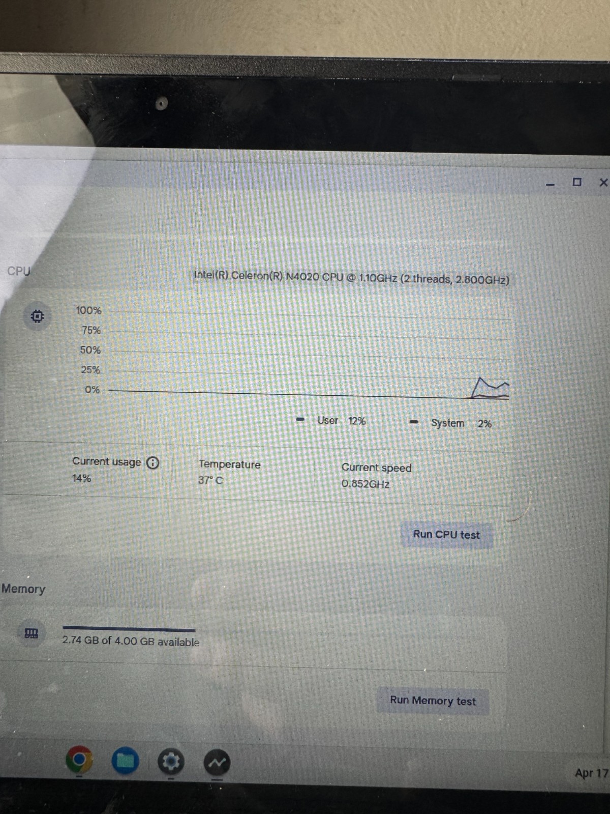 Acer Chromebook N18Q6 Celeron N4020, 4GB RAM Laptop *READ #5213