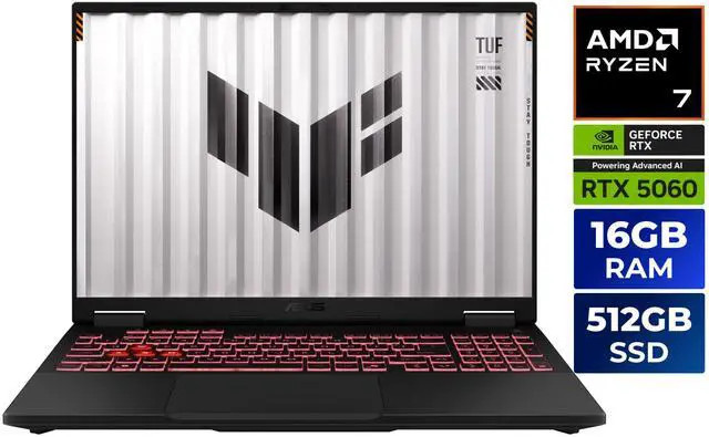 ASUS TUF A16 16 in FHD+ 165 Hz Ryzen 7 260 GeForce RTX 5060 GPU 16GB RAM 512GB