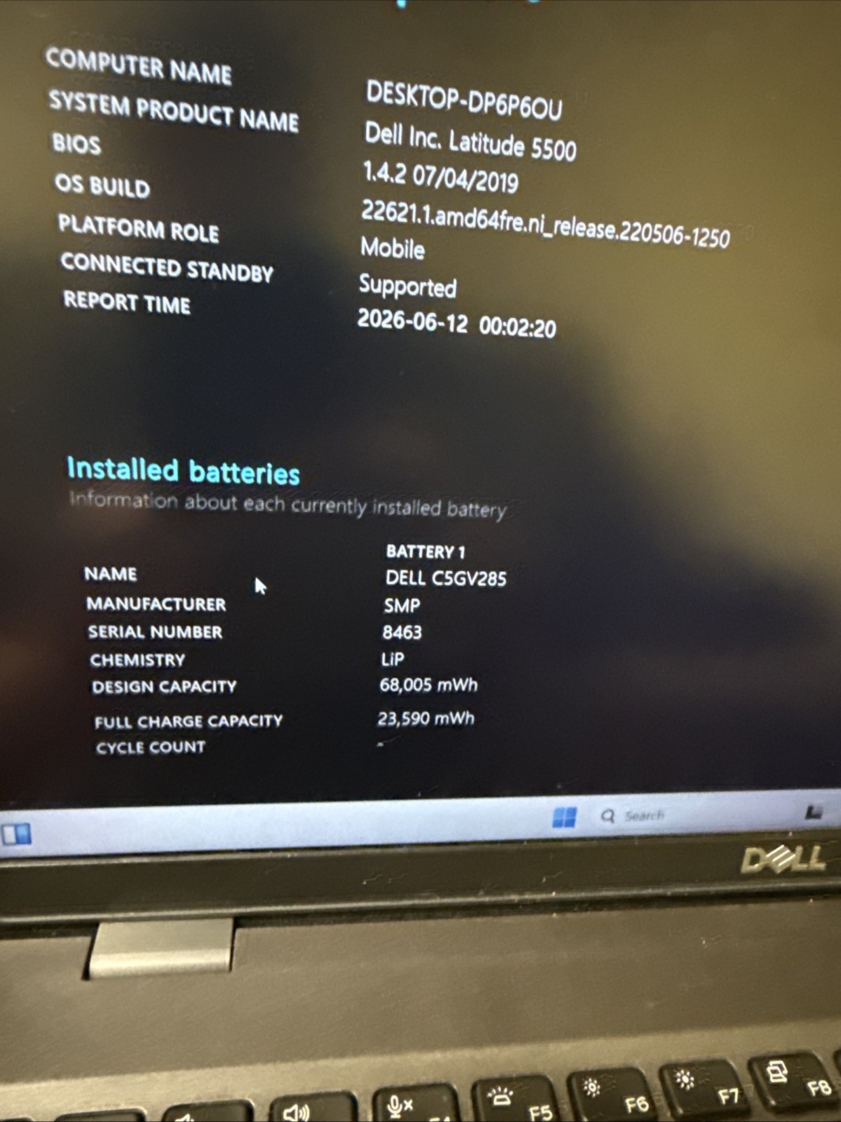 Dell Latitude 5500 i5-8365U 16GB RAM 256GB SSD 15.6” FHD Win11 Pro Charger