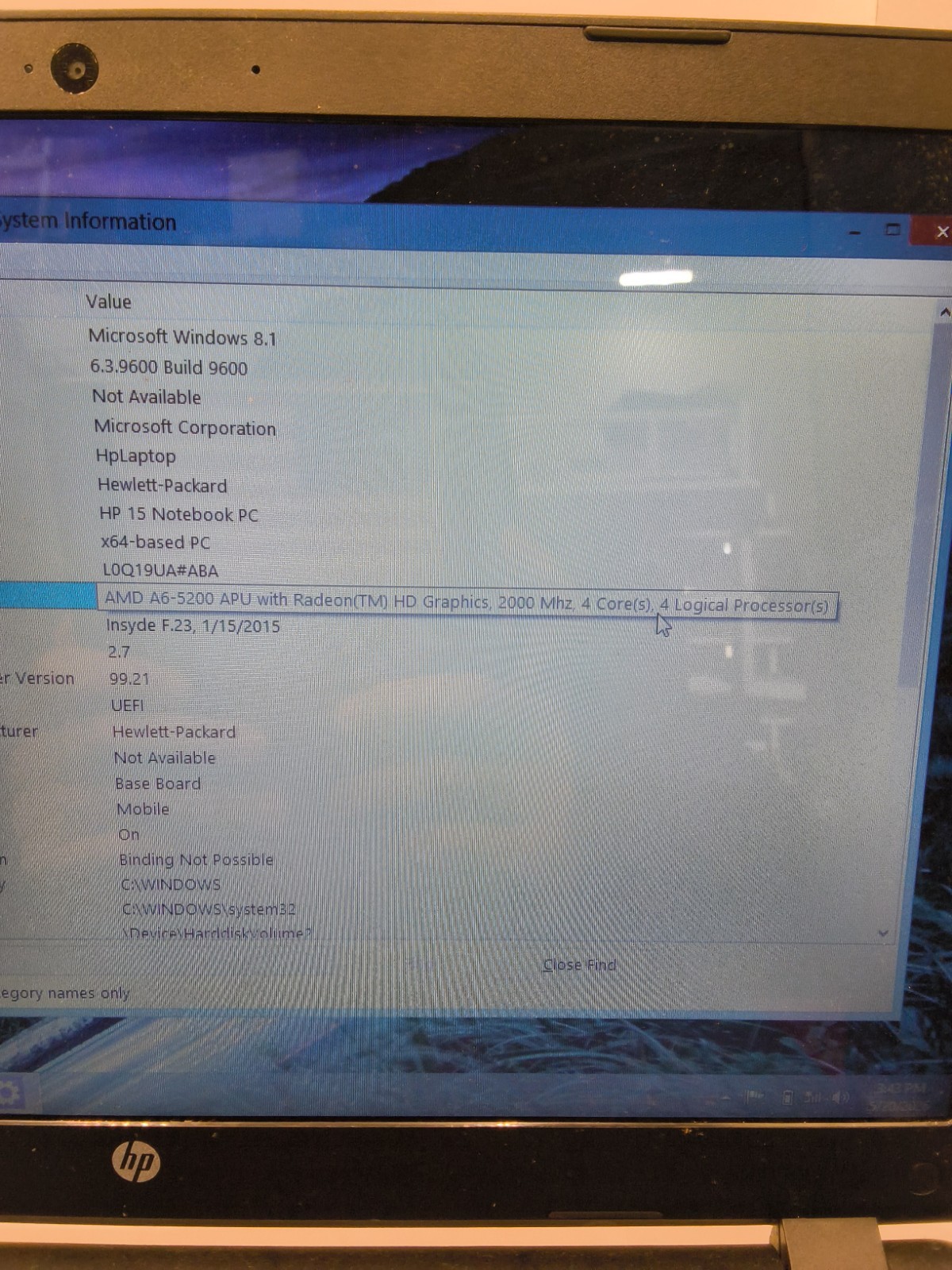 HP 15 Notebook PC | AMD A6-5200 Radeon HD Graphics | 4 GB Ram | 440 GB See Desc!