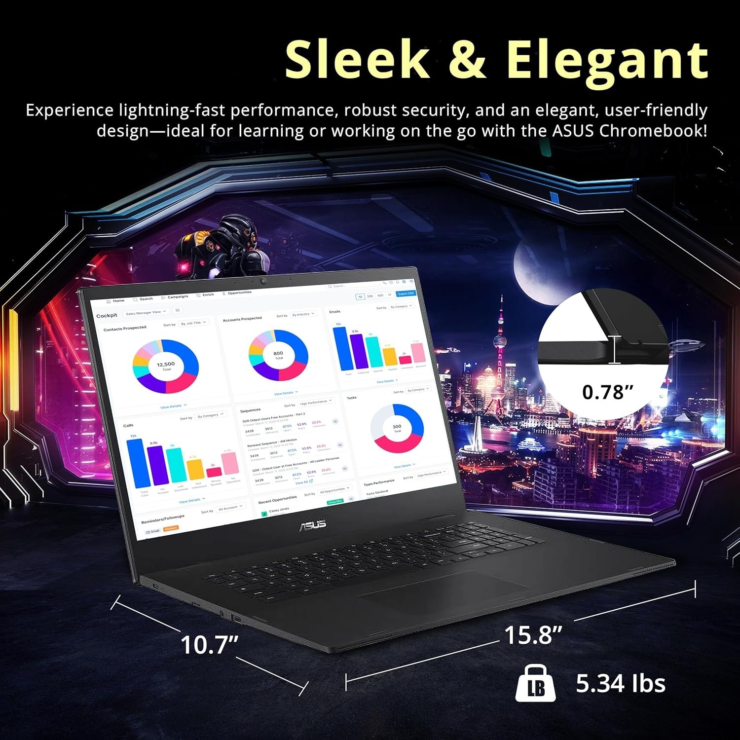 Chromebook CX1700 17.3″ FHD Laptop, Intel Celeron