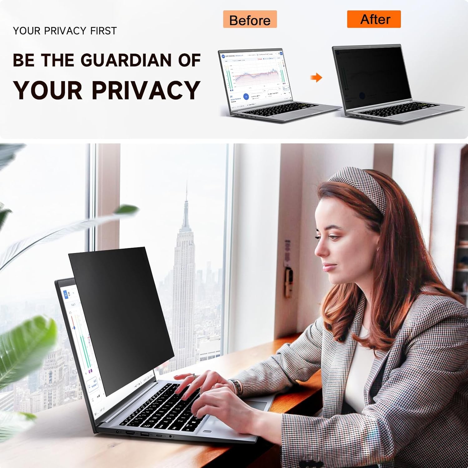 14 Inch Laptop Privacy Screen for Lenovo/HP Envy/Dell/Acer/Asus/Thinkpad, 16:9