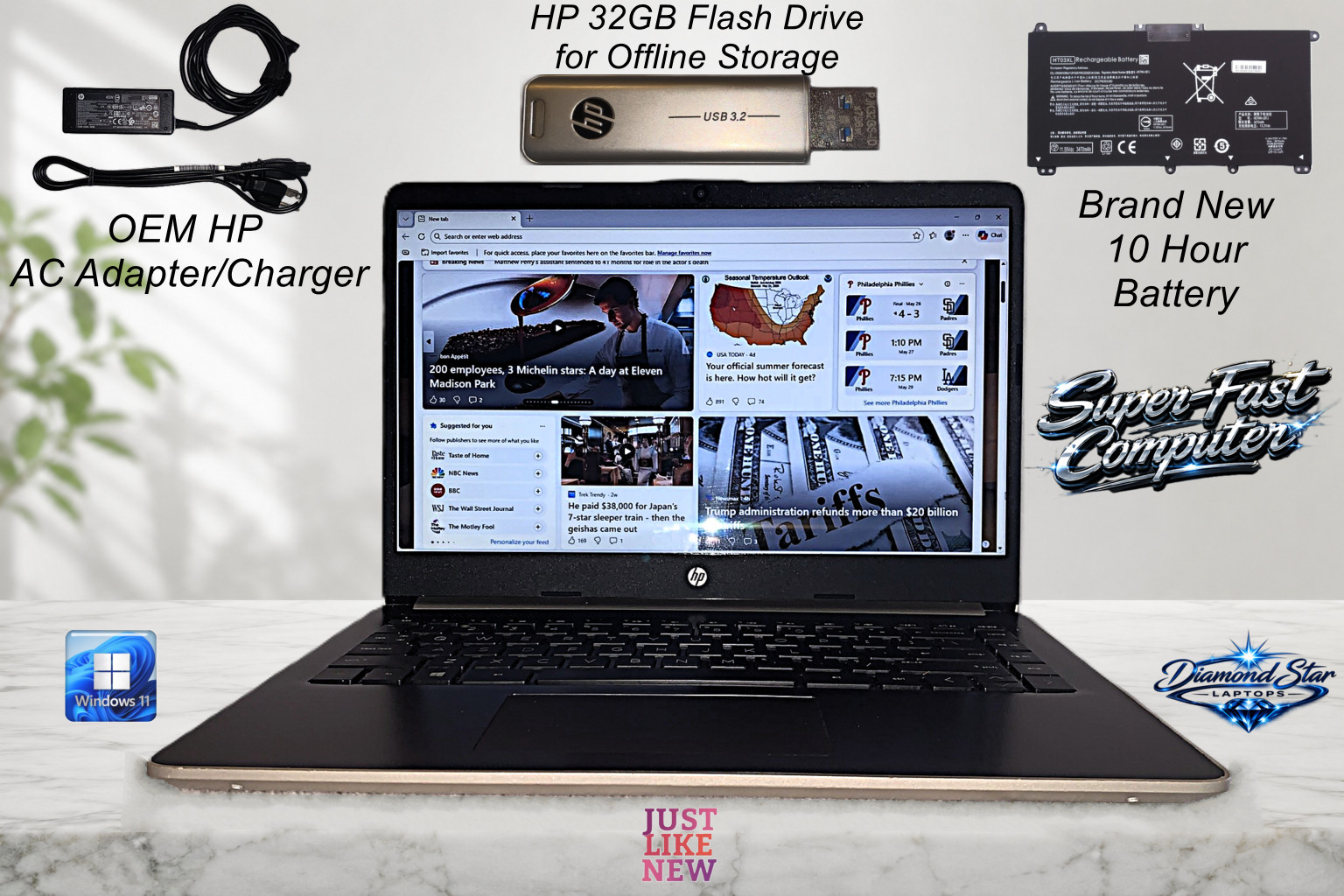 ✨HP Laptop 14″ DQ0xxx Windows 11 Pro See All Photo’s and Read Full Description✨