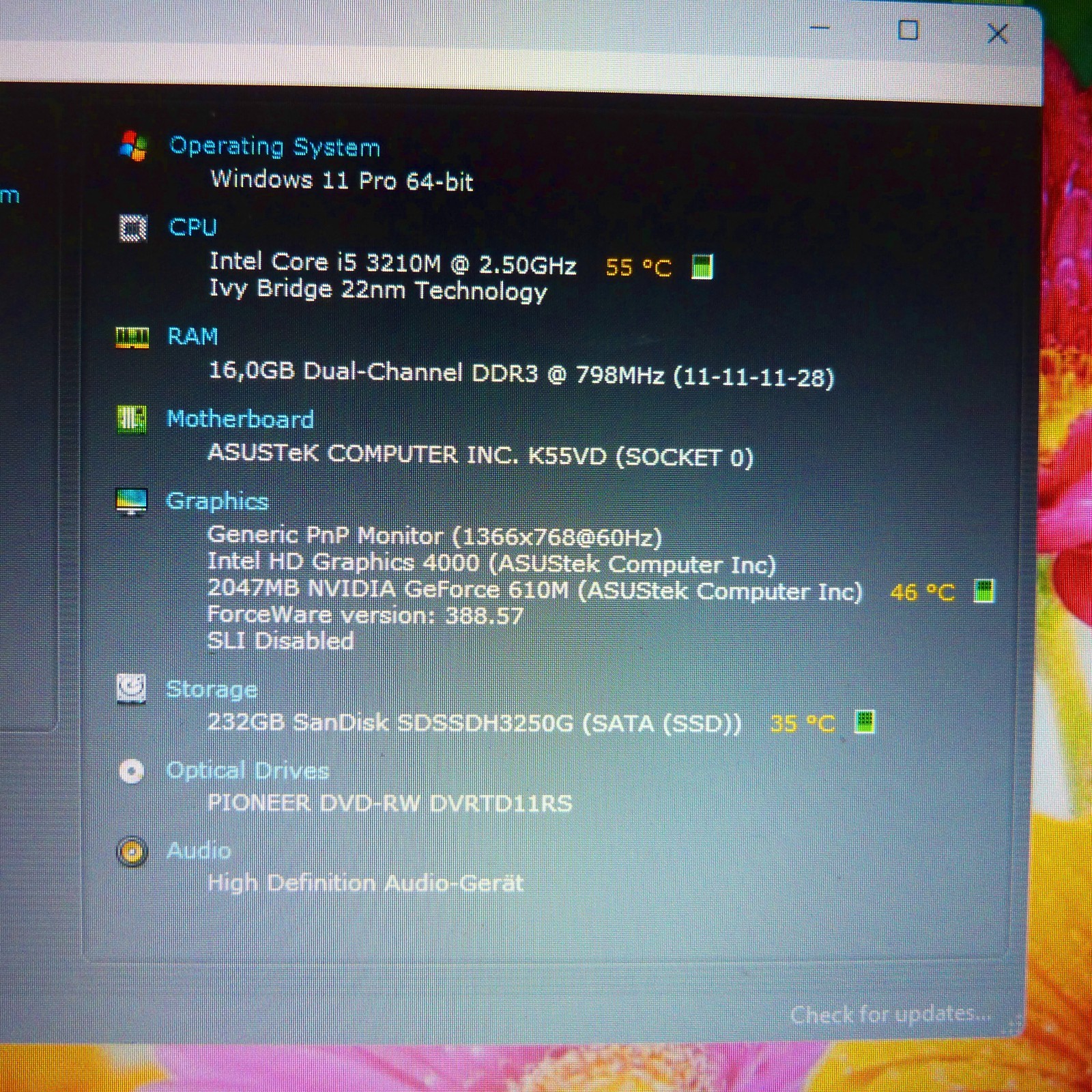 Asus K55 Pink Lady 15″ l 16GB RAM NEW l SSD Windows 11 l TURBO i5 GeForce