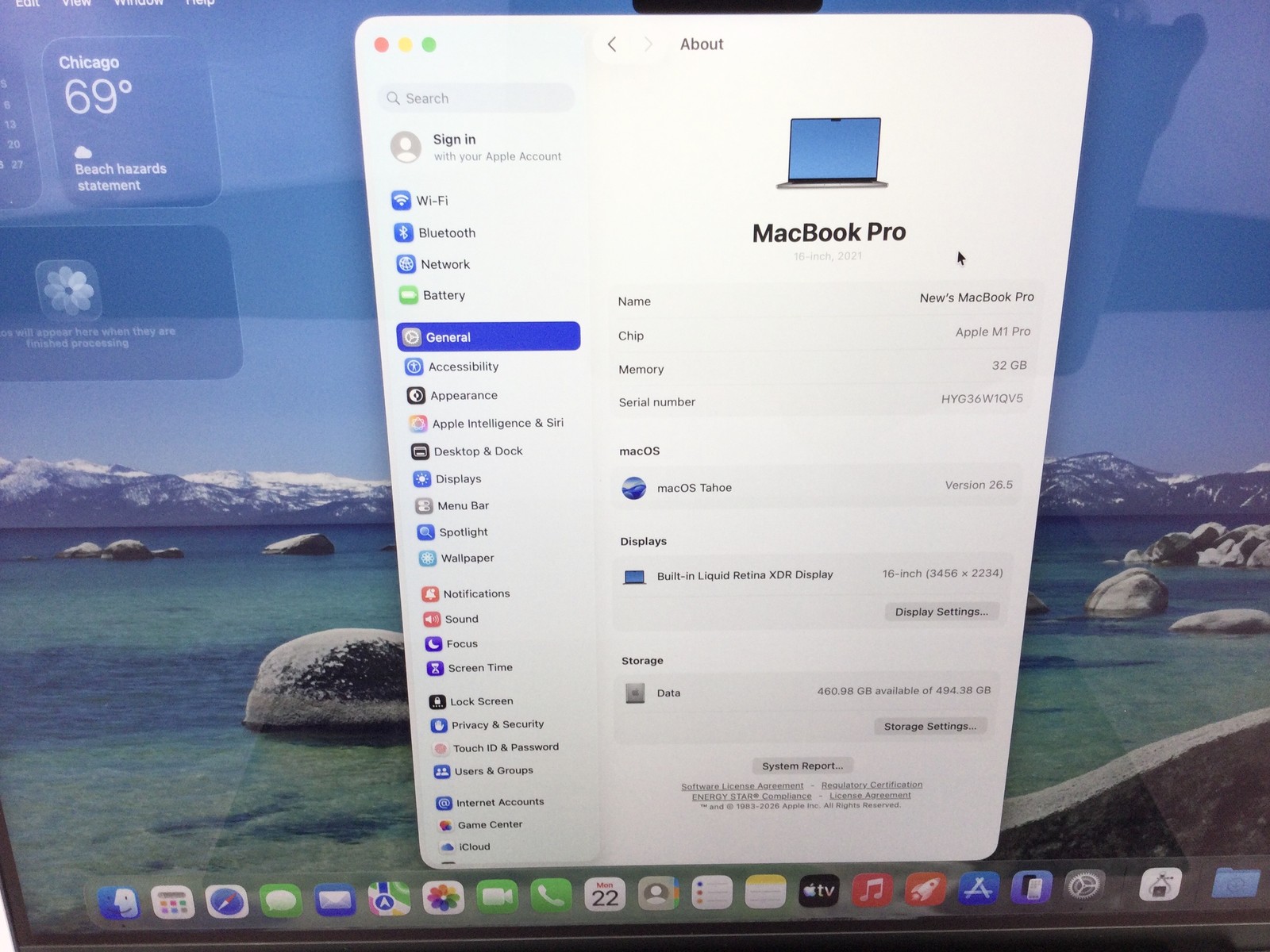 MacBook Pro 16″ Retina 2021 M1 Pro 3.20GHz 32GB 512GB Z14V0016ELL/A No AC *READ*