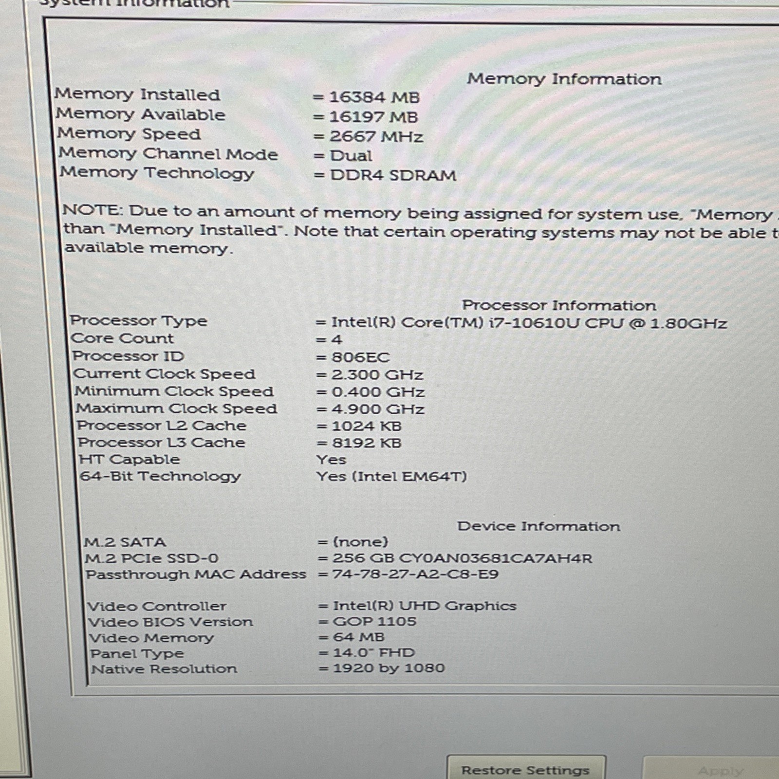 Dell Latitude 7410 Laptop i7 16GB RAM 238GB SSD 14″ FHD Touchscreen Win 11 Pro