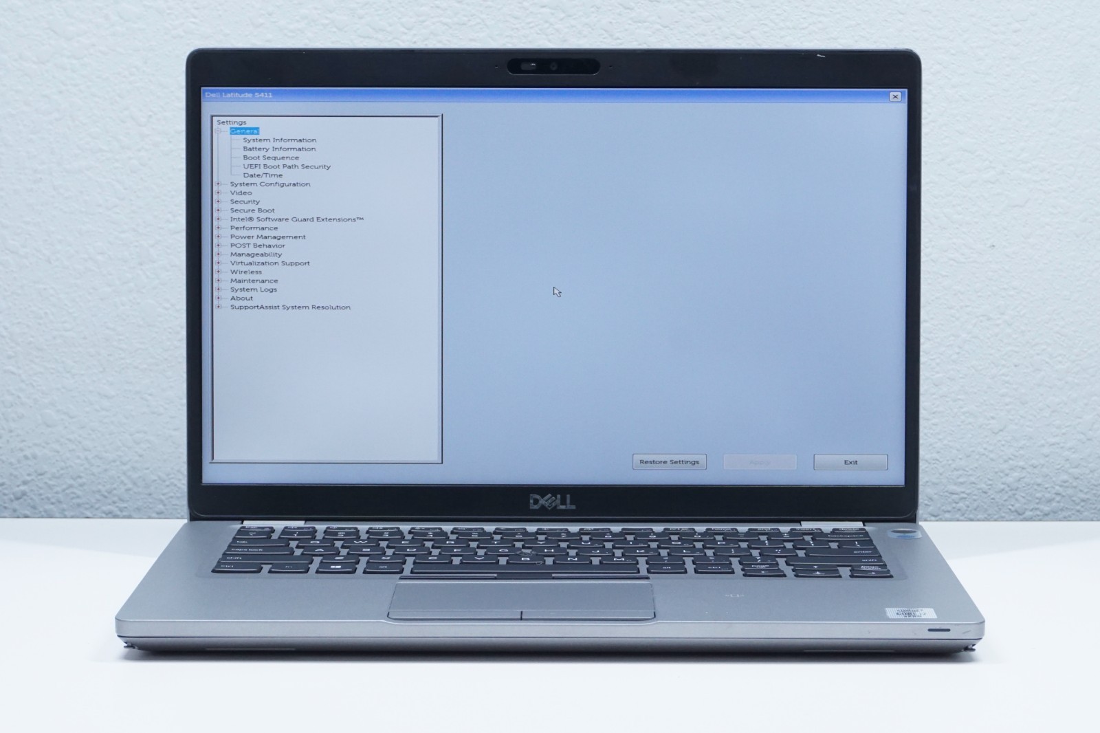 DELL LATITUDE 5411 |CORE I7-10850H | 16GB RAM | MX250| NO SSD/POWER ADAPTER