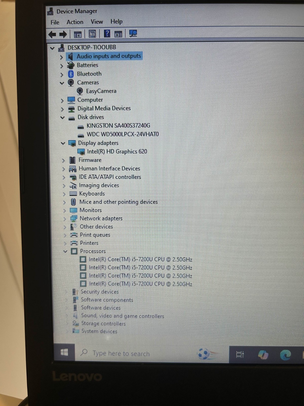Lenovo Laptop Intel i5-7200U 8GB RAM 678GB Storage WiFi Webcam Charger Included
