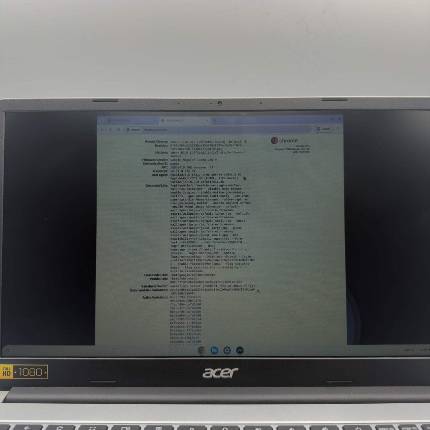 Acer Chromebook 315 CB315-4H 15.6″ Intel Caleron N4500 1.1GHz 4GB RAM 64GB SSD