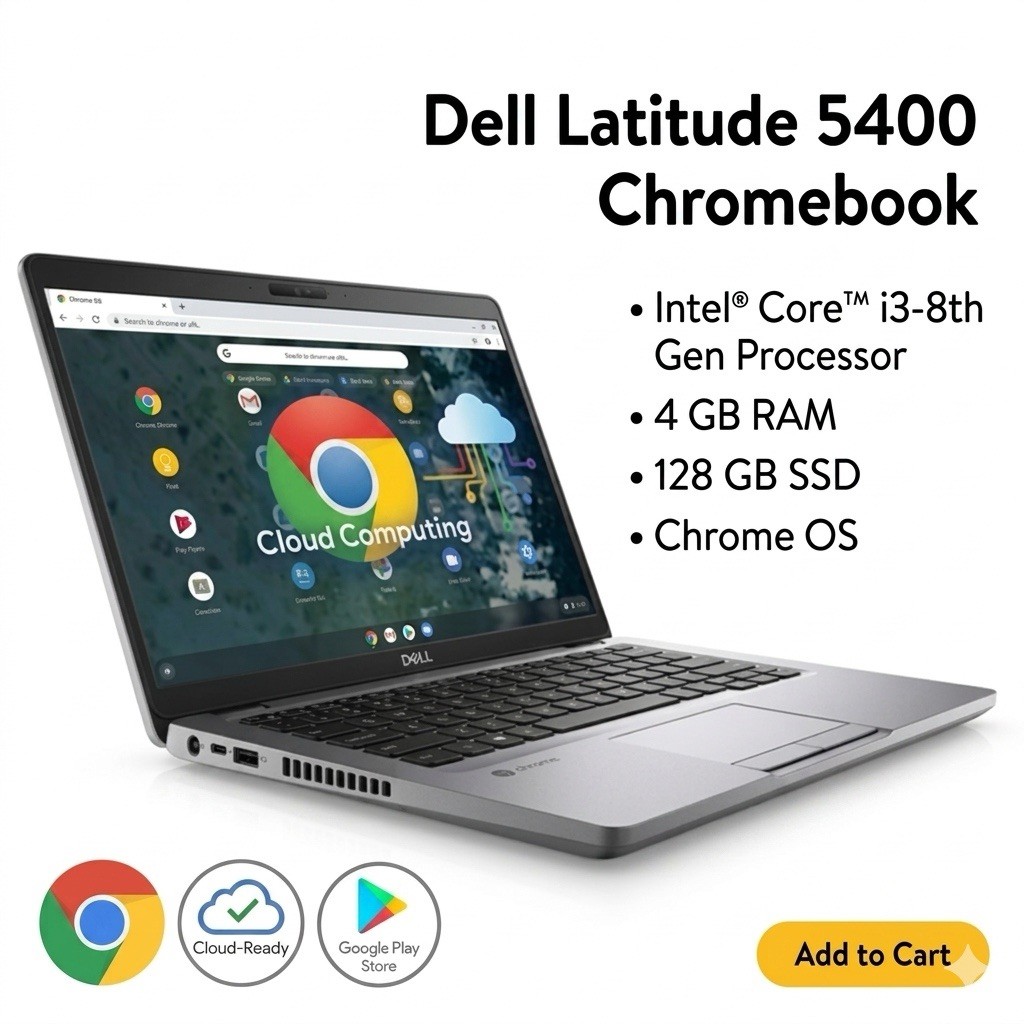 Dell Latitude 5400 Chromebook Laptop – Intel Core i3-8th Gen | 4GB | 128GB