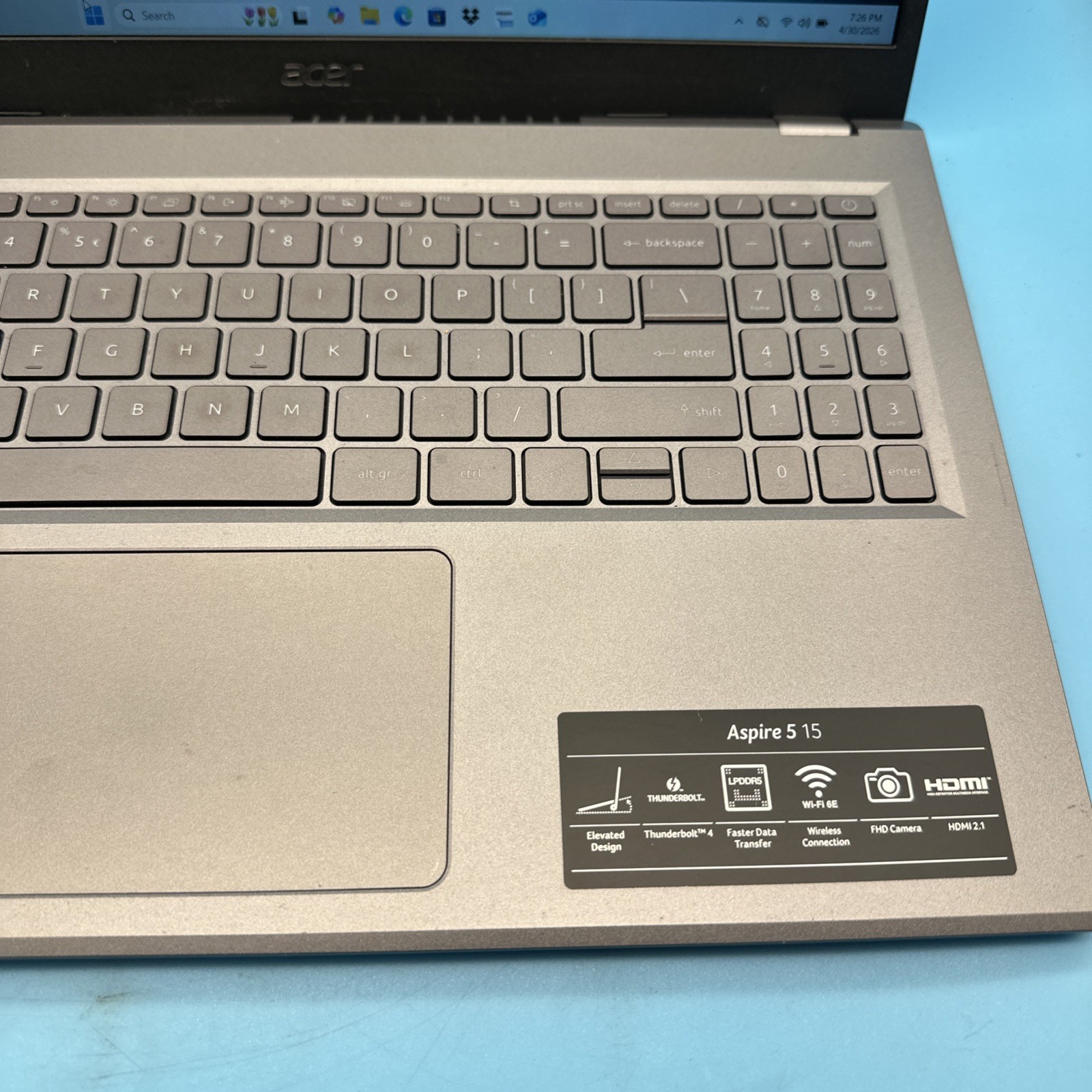Acer Aspire 5 15 Slim Laptop Notebook 15.6″ FHD i7 16GB RAM A515-58M-7570