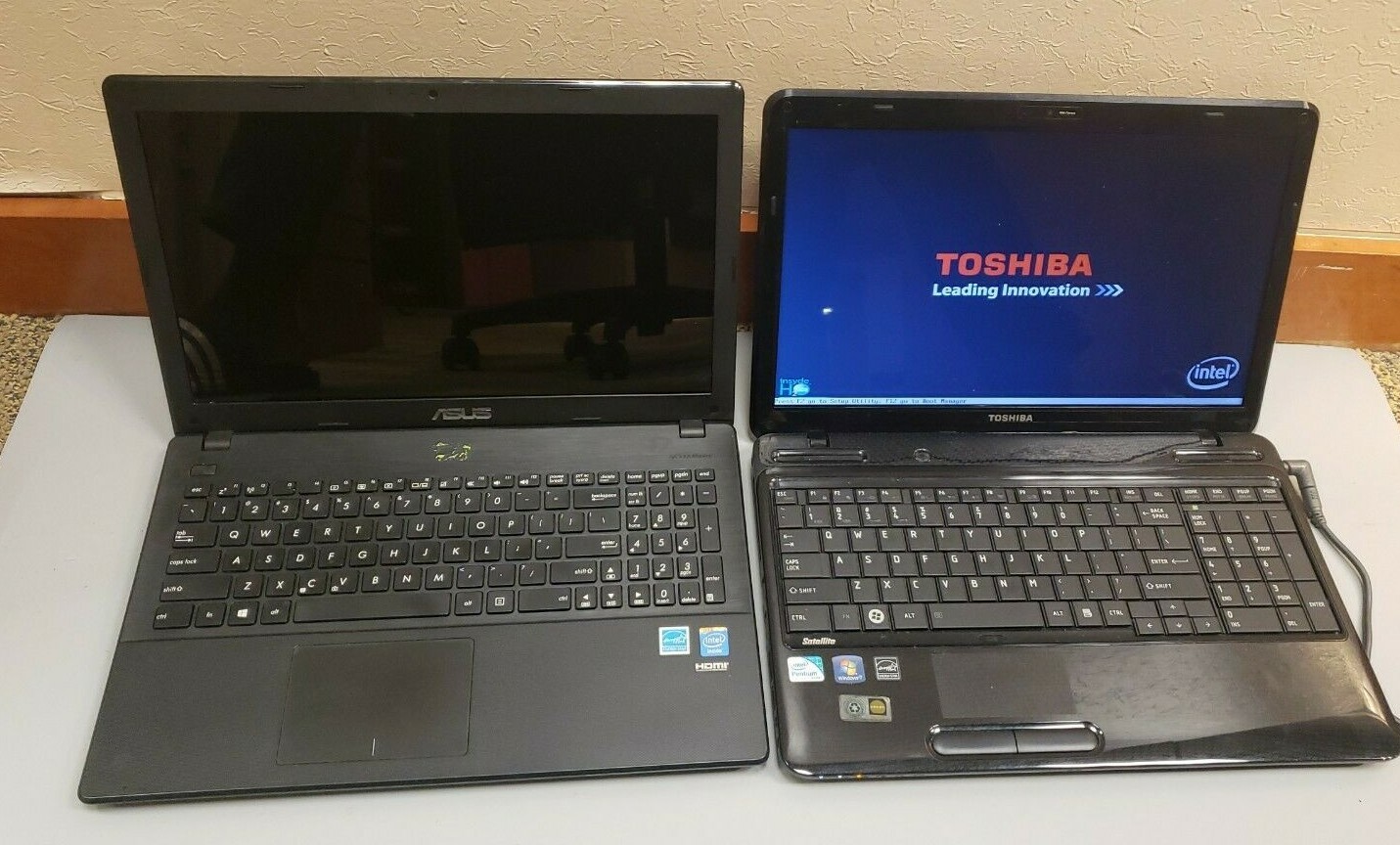 Lot of 2 Used ASUS D550M /Toshiba L655-S5146 0-2GB RAM 0GB HDD PARTS