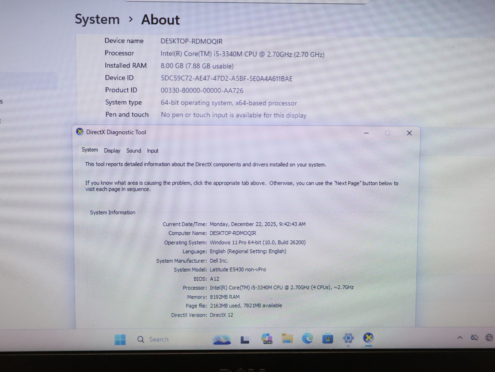 Lot of 2 Dell Latitude E6420/E5430 i5-2520M/i5-3340M 8GB Ram 300GB ATA “READ”