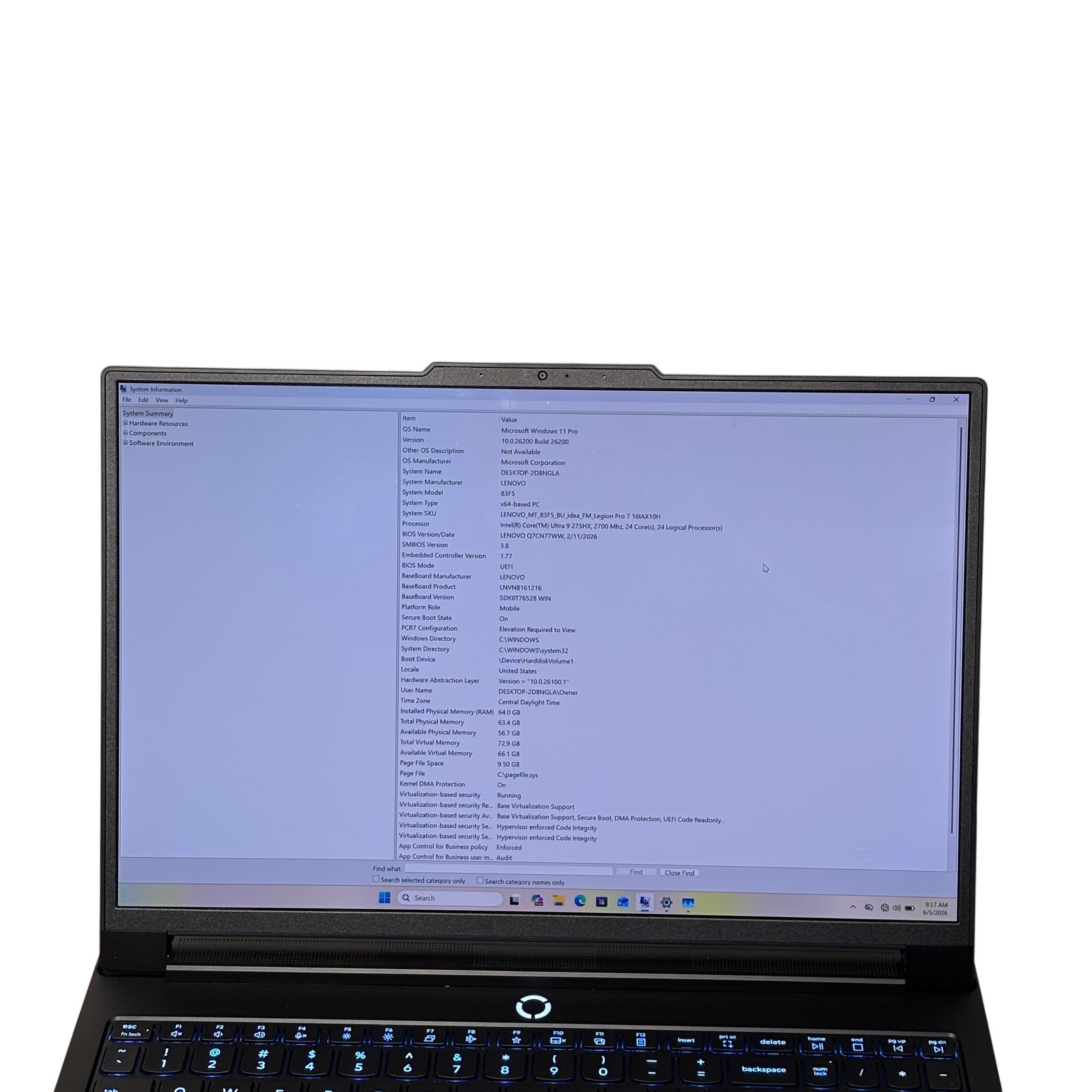Lenovo Legion Pro7 16IAX10H 83F5 Intel Ultra 9 275HX 2.7GHz 64GB RAM 1TB SSD 16″