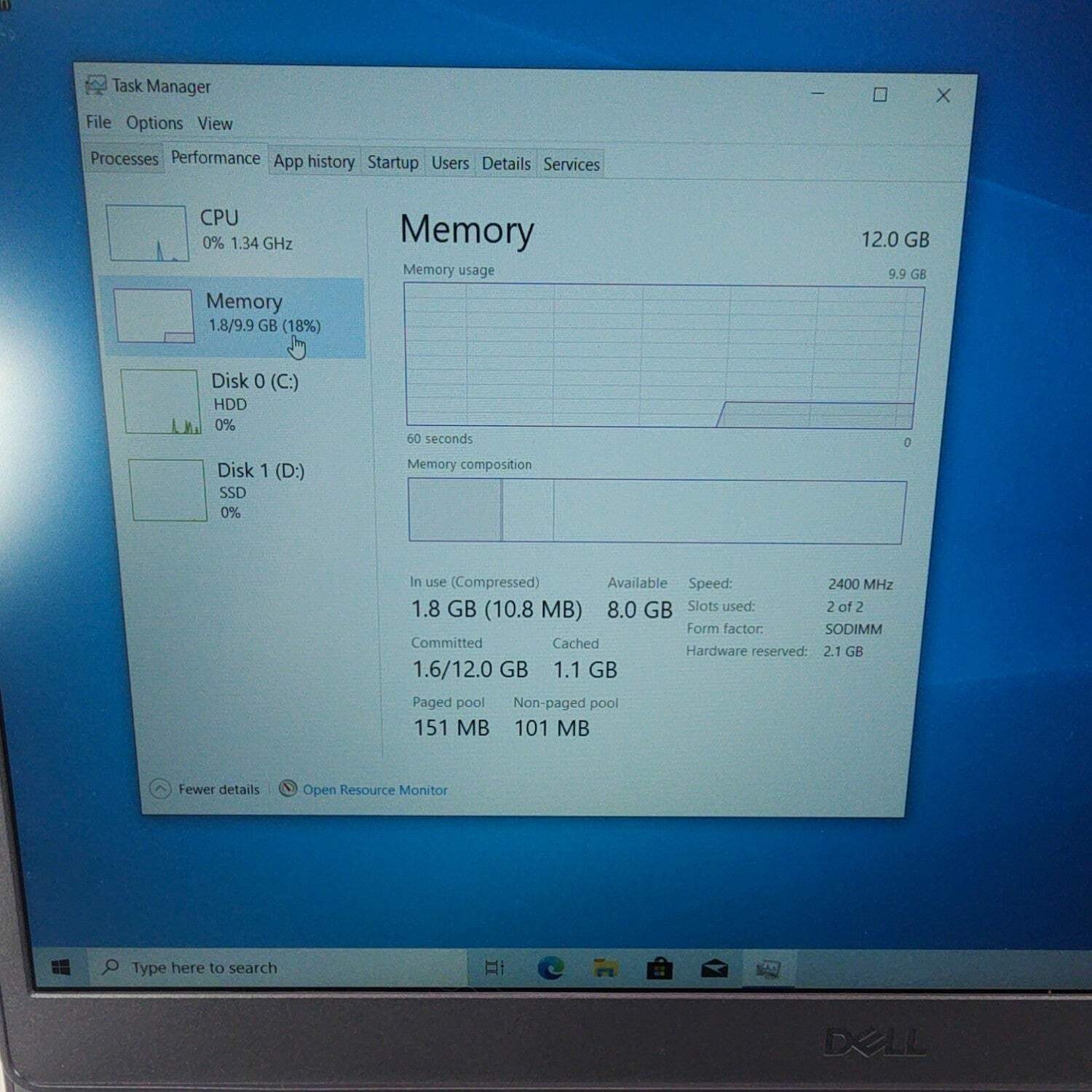 Dell Inspiron 3505 15.6″ Ryzen 5 2500U 2.0GHz 12GB RAM 256GB SSD