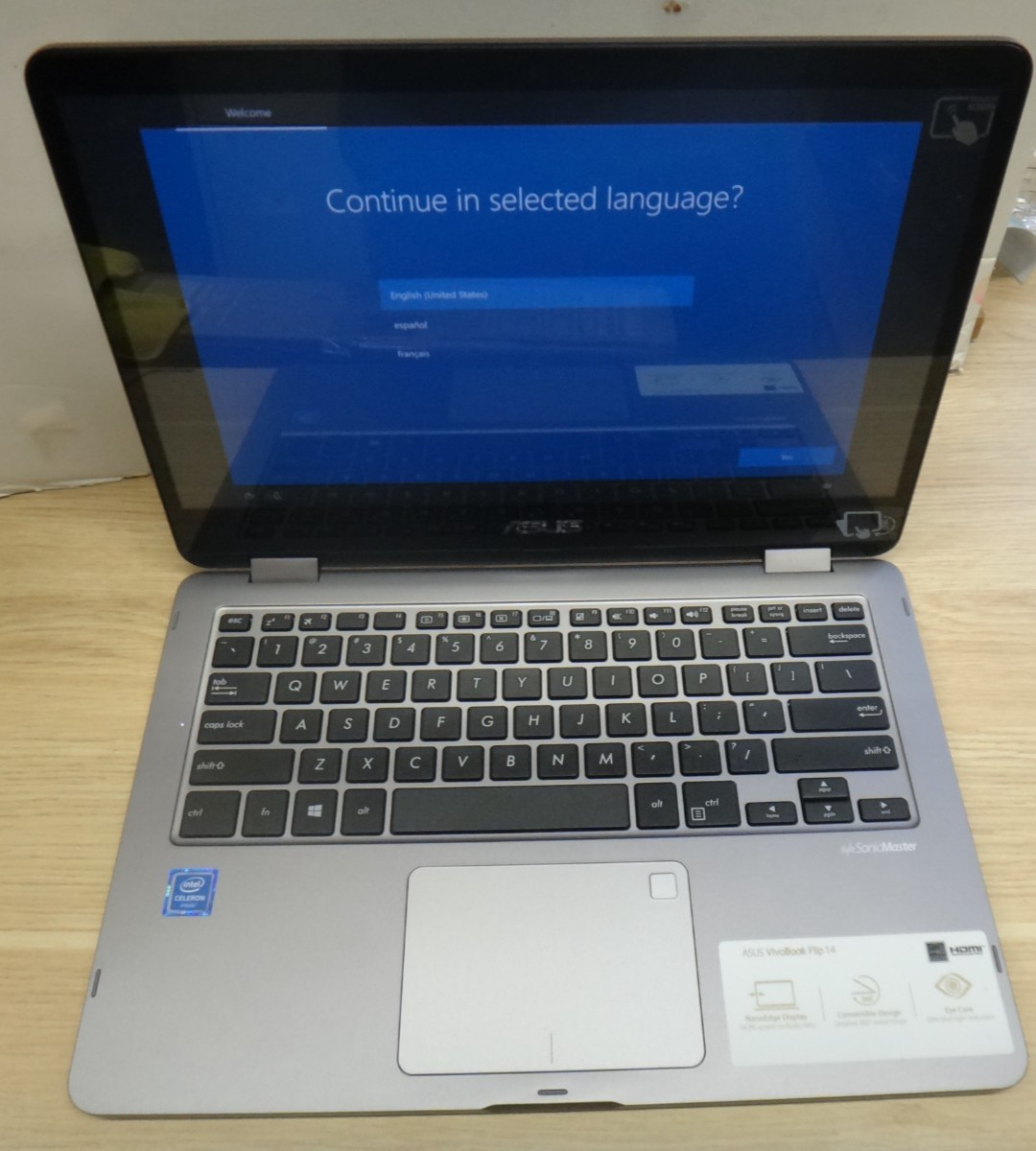 OEM Asus VivoBook TP401M Flip 14 2-in-1 HD Touchscreen Laptop 4GB/64GB Storage