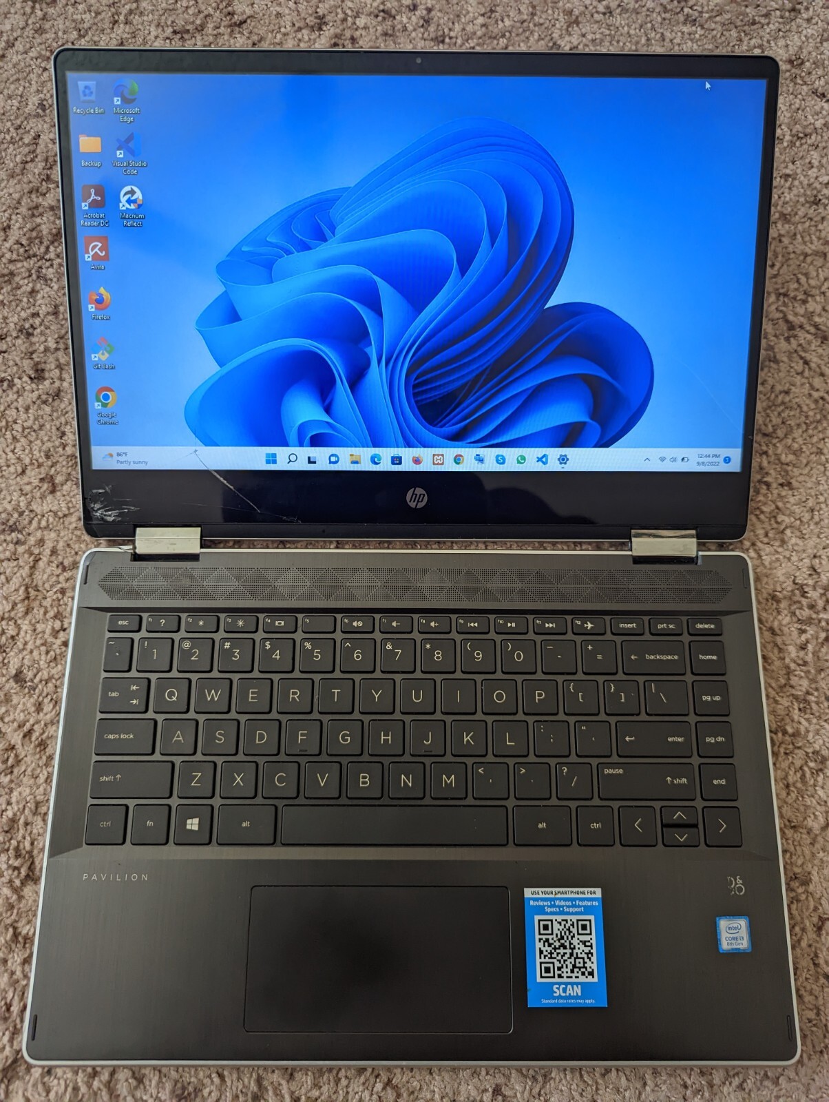 HP Pavilion X360 14″ SSD Notebook Intel Core i3 8th Gen, 2.20Ghz, 8GB RAM Laptop