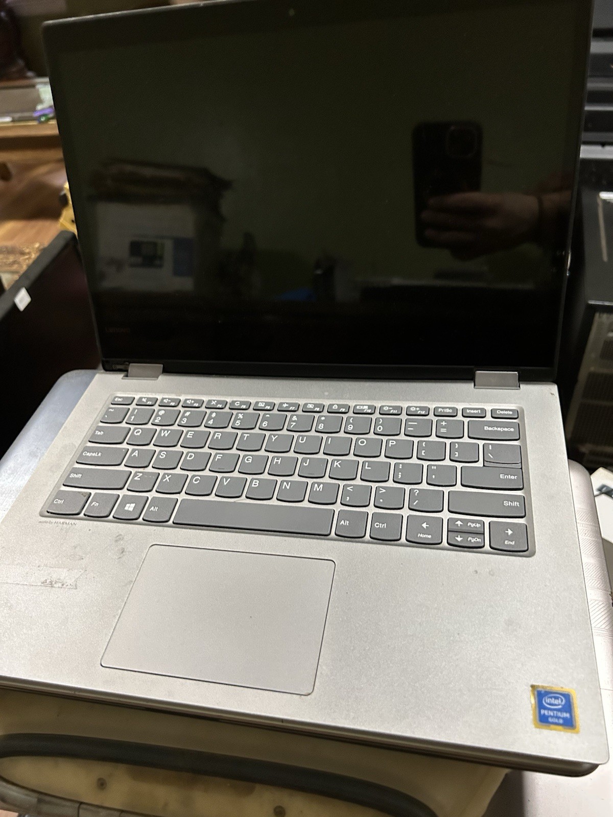 Lenovo 14.1in Notebook Intel Pentium Gray/Black For Parts or Not Working
