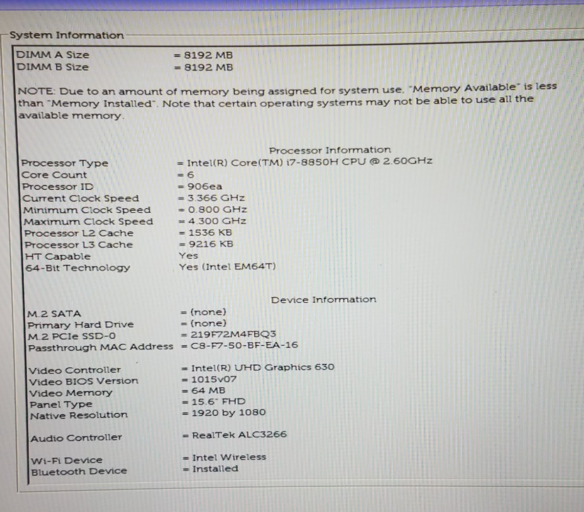 Dell Precision 5530, 15.6″, i7-8850H@2.6GHz, 16GB, 512GB SSD, P1000, Lot of 4