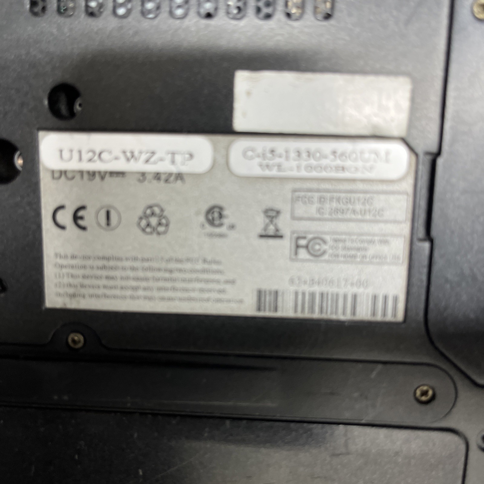 Durabook U12C Rugged Laptop Core I5 3rd Gen 128 SSD 12.1″ Touch Screen Win 8 pro