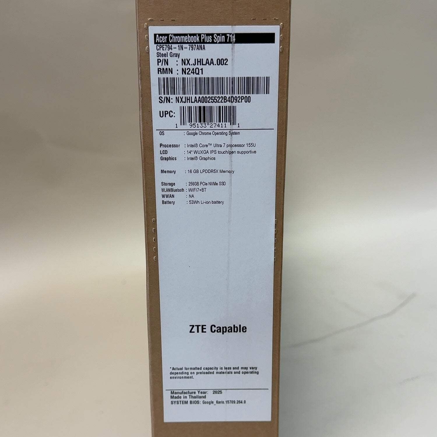 New AcerChromebook Plus Spin 714 14″ Core Ultra 7 155U 1.5GHz 16GB RAM 256GB SSD