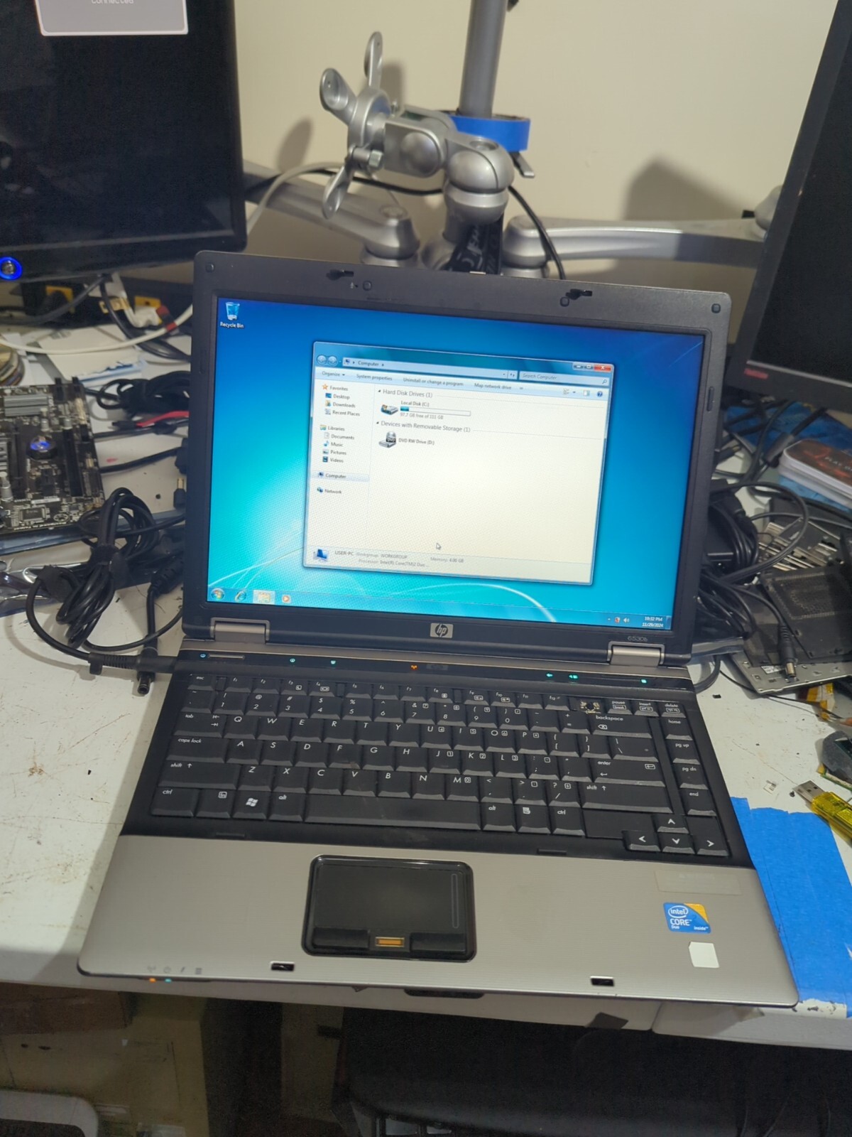 Hp 6530b Laptop (c2d-4gb Ram-120gb SSD – Dvd-rw – Wi-Fi – 1394- Fingerprint)