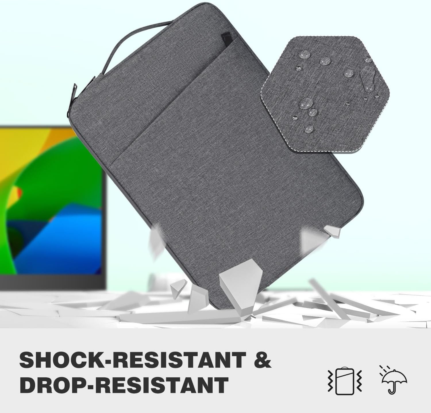 Protective Sleeve for 15.6 Inch Portable Monitors, Carrying Case for ForHelp KYY