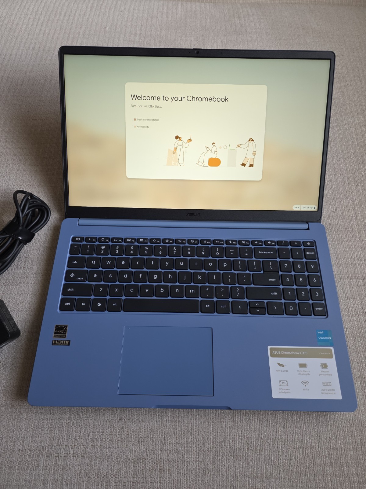 ASUS CX1505CKA-WS48F-FB 15.6″ FHD Celeron N4500 Intel UHD Graphics 4GB RAM 128GB