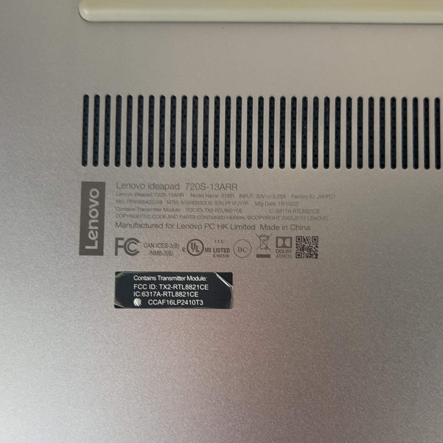 Lenovo Ideapad 720s 13ARR 13.3″ Ryzen 7 2700U 2.2GHz 8GB RAM 512GB SSD
