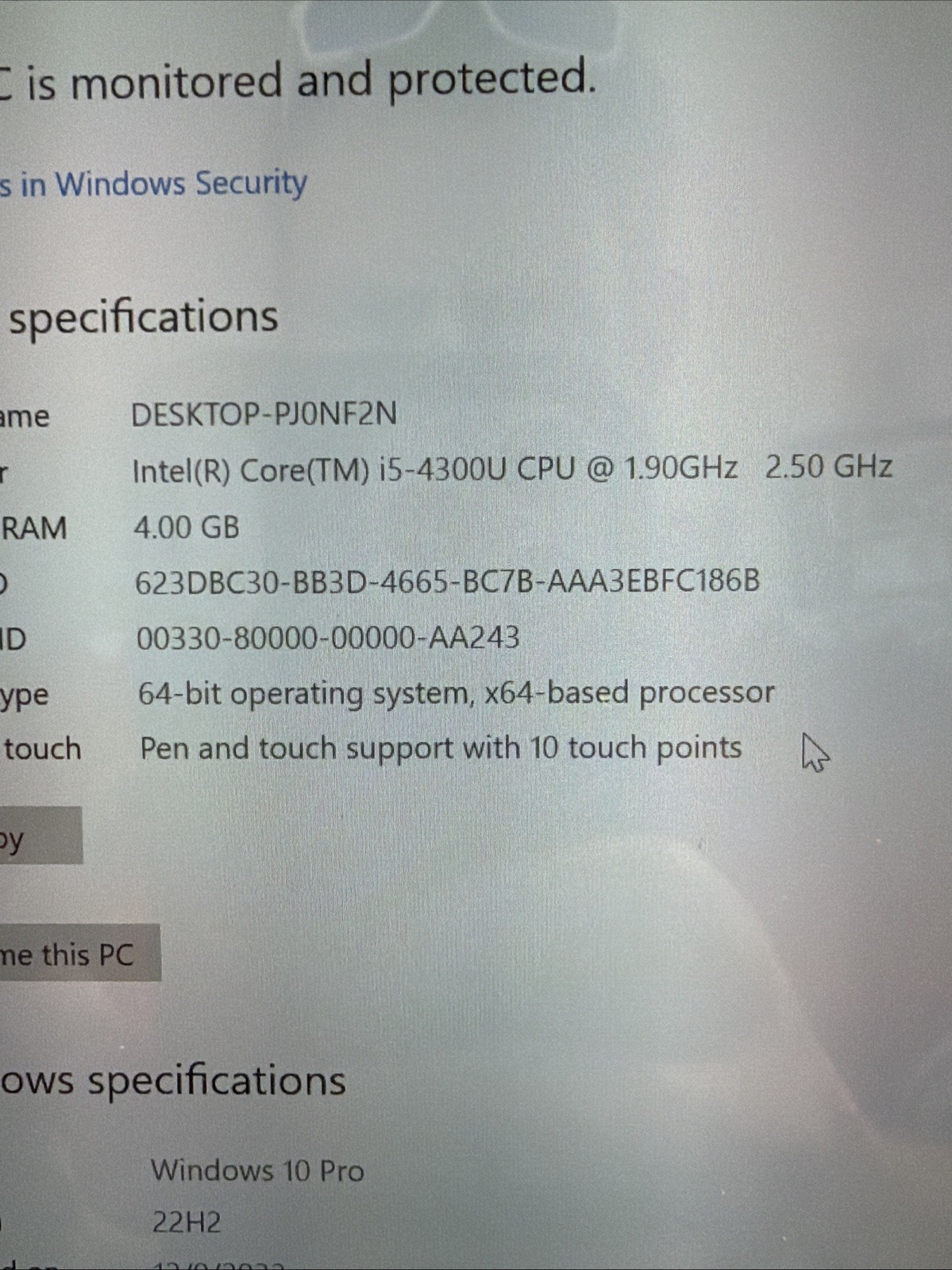 Microsoft Surface Pro 3 12.3″ Core i5-4300U 1.90GHZ 2.5GHZ 4GB RAM 128GB SSD W10
