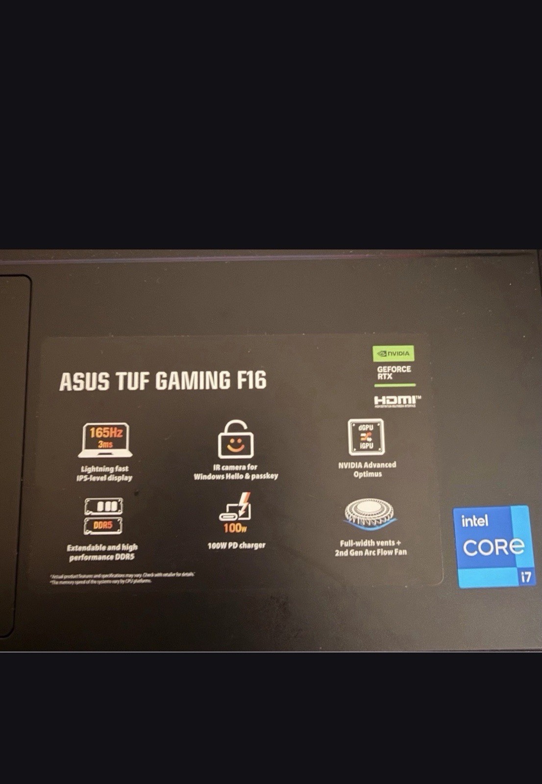 ASUS TUF Gaming F16 i7-14650HX, 32GB ram, RTX 5060, 1TB SSD, Win11