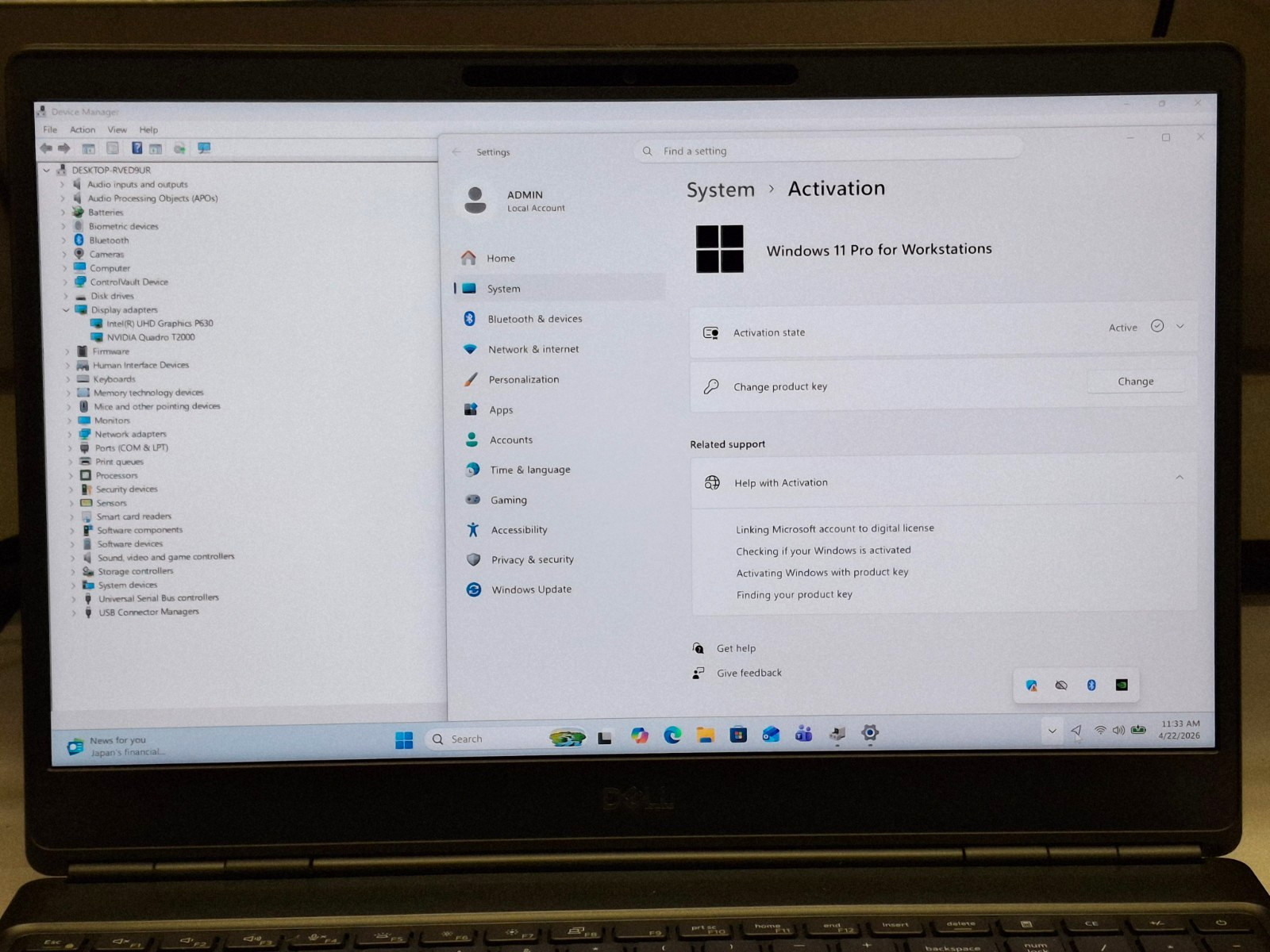 Dell Precision 7550 15.6″ Laptop XEON W-10885M 2.4GHz 32GB Ram 512GB SSD Win11P