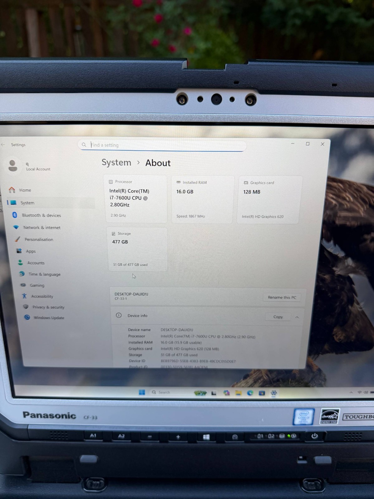 Panasonic Toughbook CF-33 i7-7600 16GB 512GB SSD Win11pro LTE /dGPS/Barcode
