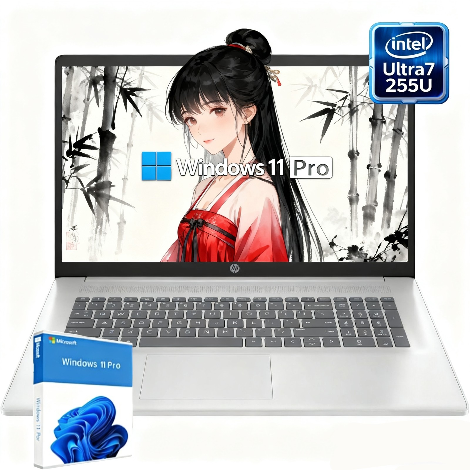 HP 17″ Laptop AI PC Touch Backlit Win11Pro 5.2GHz Ultra 7 255U UpTo 64GB RAM 4TB