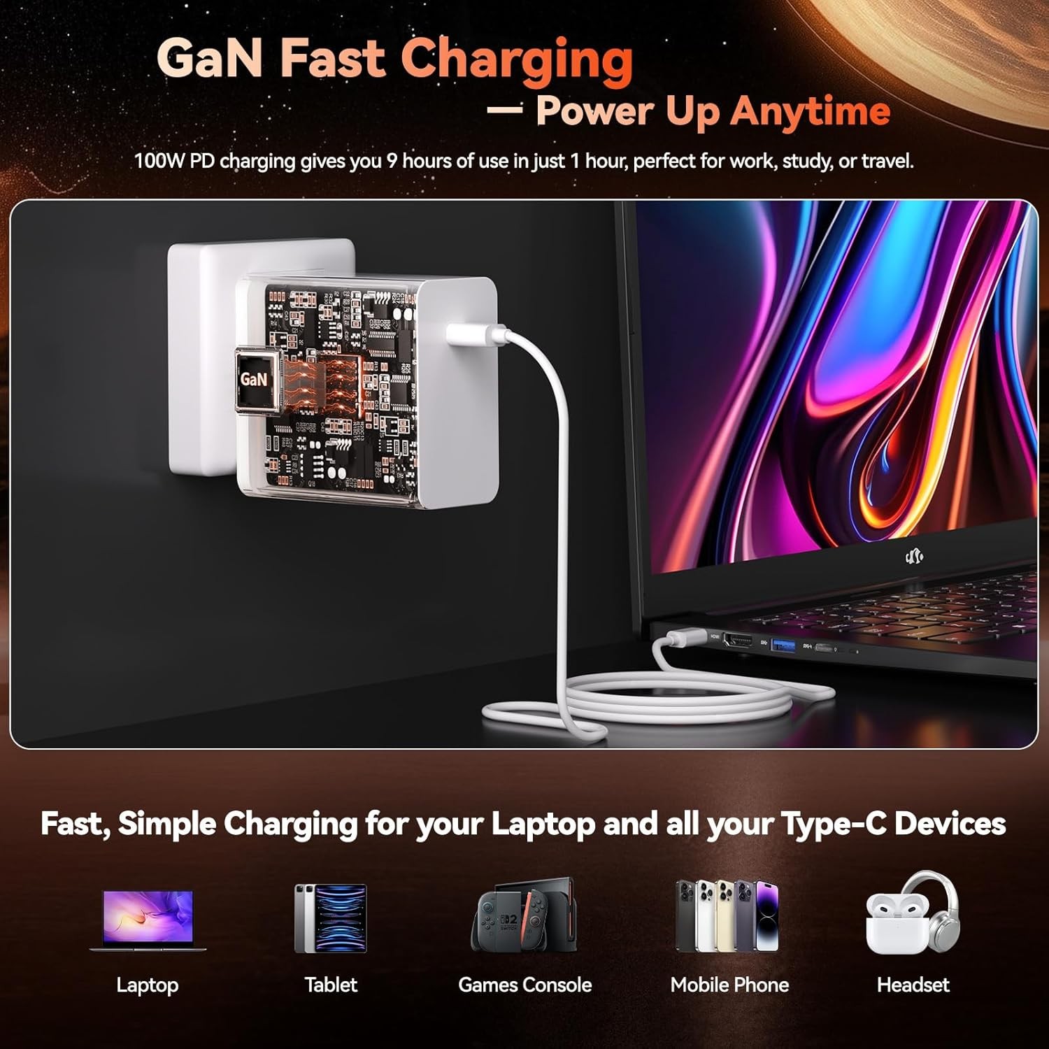 NIMO Gaming Laptop 17.3″ FHD IPS Large Screen AMD R7 7735HS 16GB DDR5 RAM 256GB